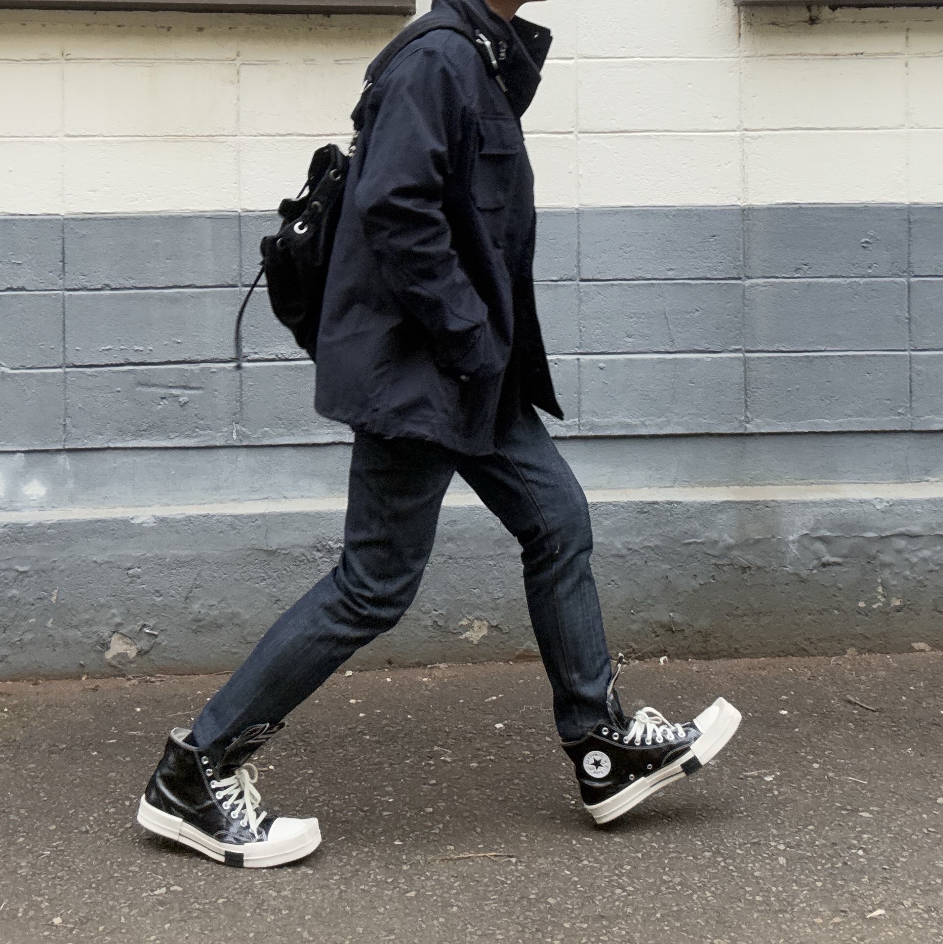 Converse x Drkshdw Turbodrk Chuck 70 Hi Black Lacquered Denim 착용 스타일 - 3