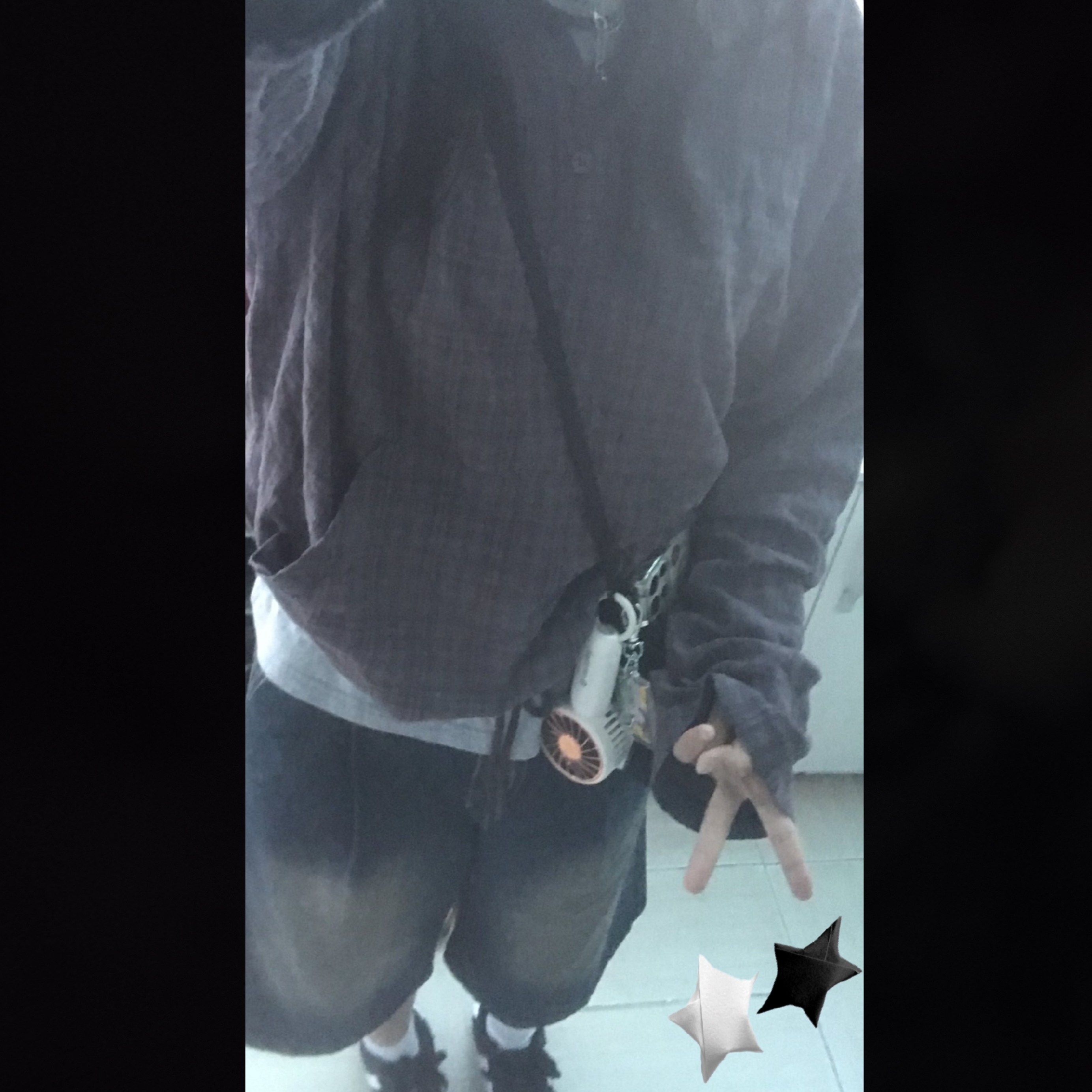 (J) Adidas Superstar Black White 착용 스타일 - 2