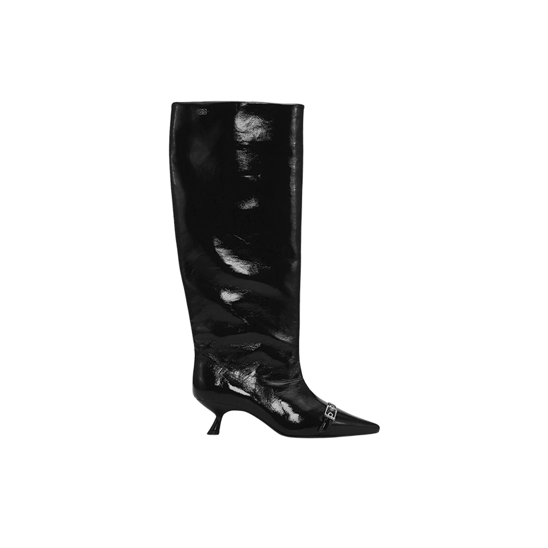 S2835-099 (W) Ganni Eyelets Slouchy High Shaft Boots Black