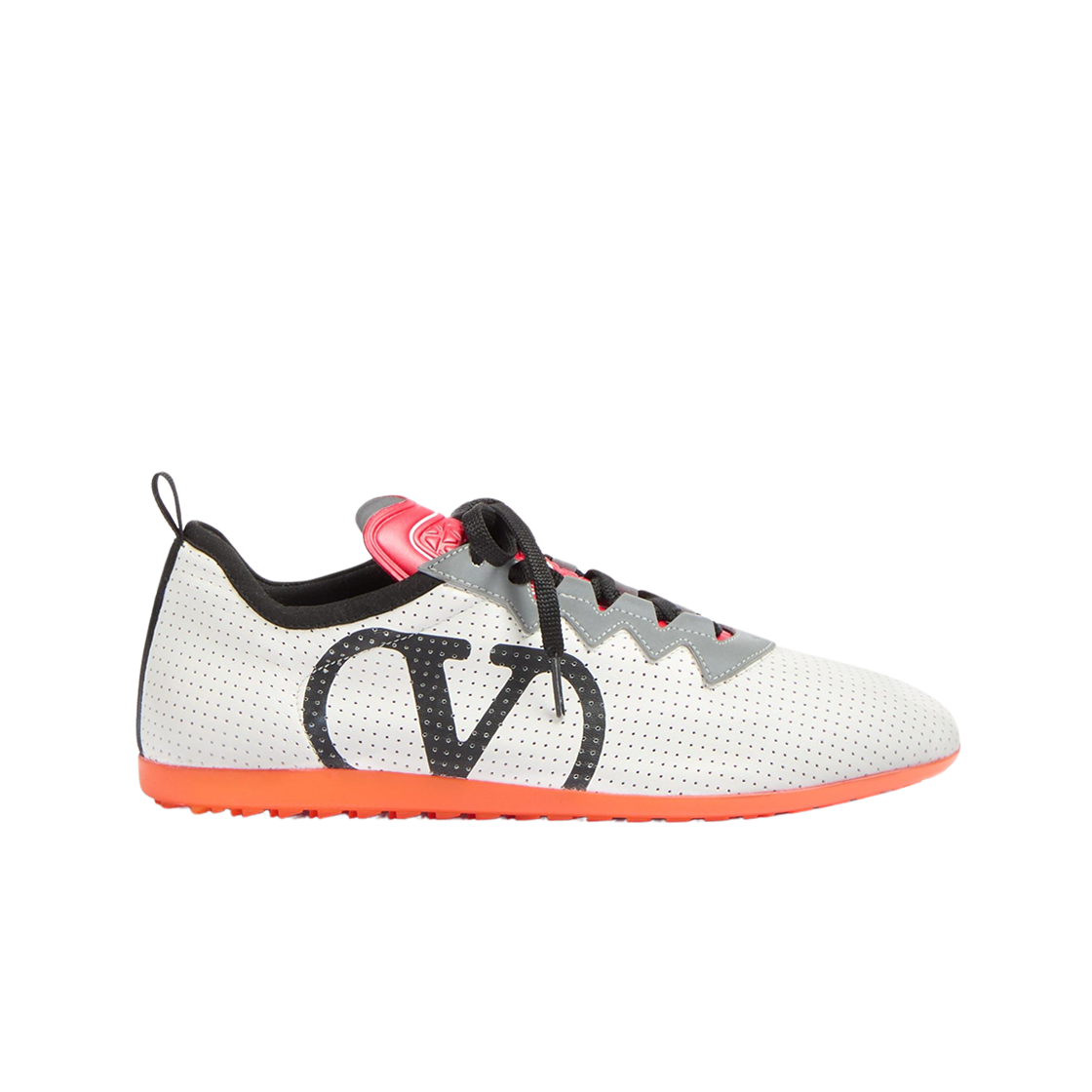 S0J55XBM9K0 Valentino Chromathon Sneakers in Perforated Nappa White Grey