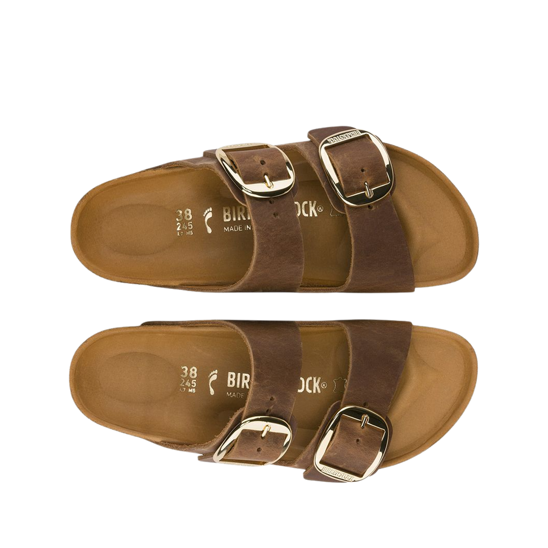 (W) 버켄스탁 애리조나 빅 버클 꼬냑 - 내로우((W) Birkenstock Arizona Big Buckle Cognac - Narrow) - 2