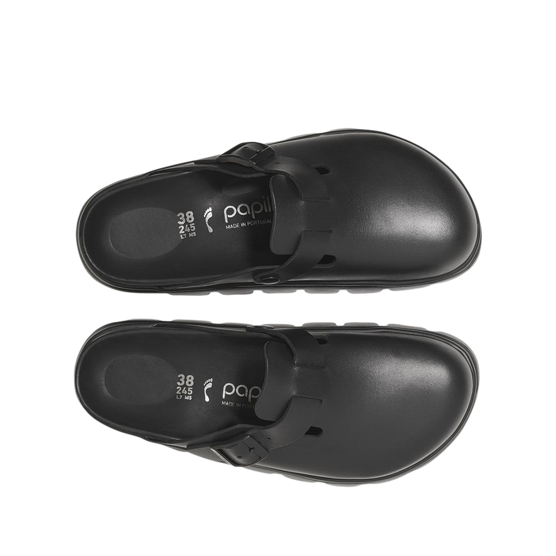 (W) 버켄스탁 보스턴 PAP 청키 블랙 - 내로우((W) Birkenstock Boston PAP Chunky Black - Narrow) - 2