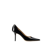 (W) Jimmy Choo Love 85 JC Emblem Patent Leather Pumps Black