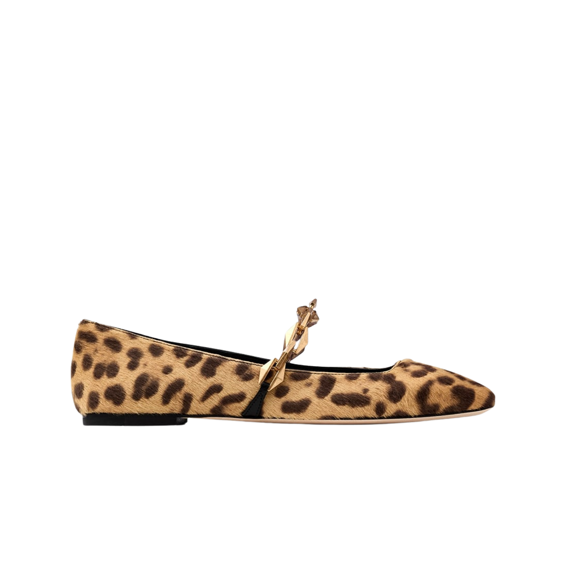 (W) 지미추 다이아몬드 레오파드 프린트 포니 틸다 플랫 내츄럴((W) Jimmy Choo Diamond Leopard Print Pony Tilda Flat Natural)