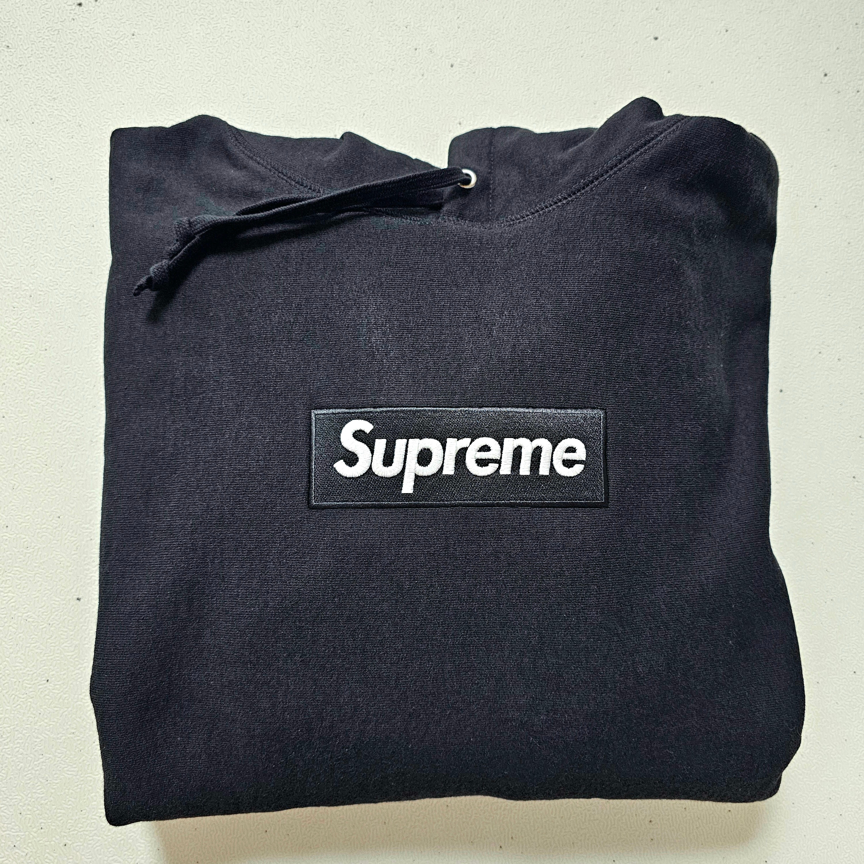 Supreme Box Logo Hooded Sweatshirt Black - 24FW 착용 스타일 - 2
