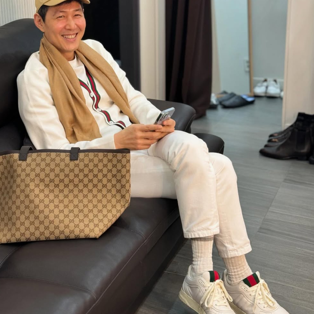 Gucci Re-Web Sneakers White Leather 착용 스타일 - 2