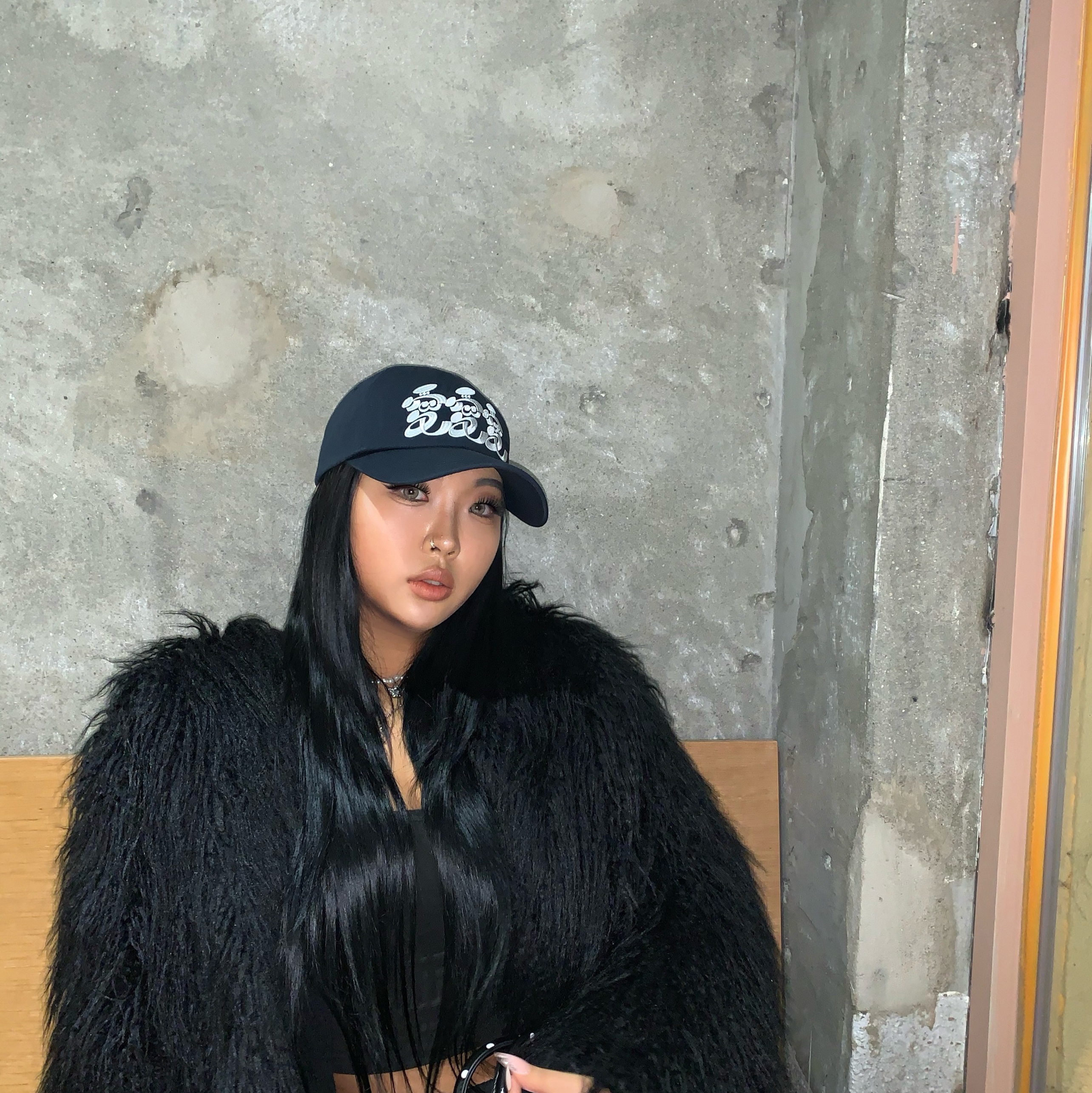LUVLUVLUV SV The Most Basic Baseball Cap Navy 착용 스타일 - 5