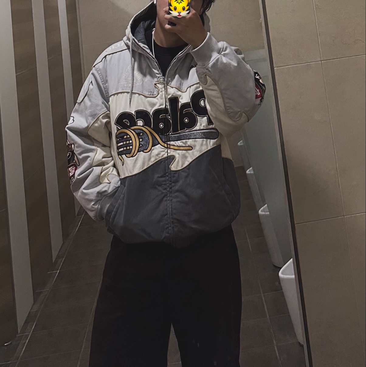 Palace Pasta Jacket Concrete Grey - 24FW 착용 스타일