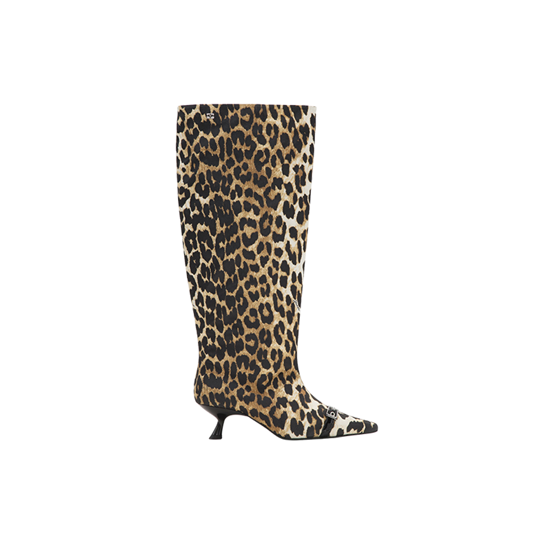 (W) 가니 아일렛 슬라우치 하이 샤프트 부츠 레오파드((W) Ganni Eyelets Slouchy High Shaft Boots Leopard)