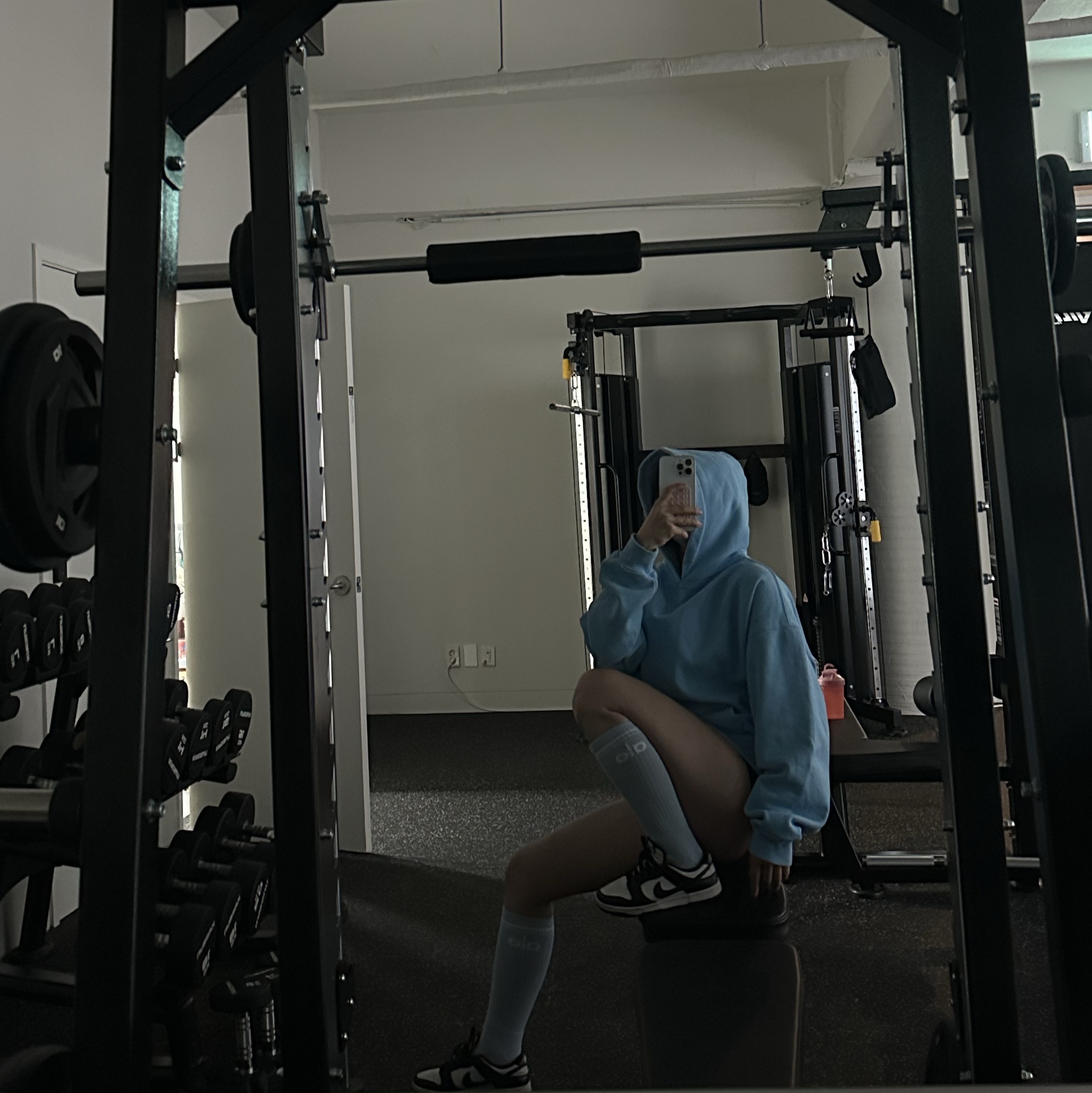 IAB Studio Hoodie Sky Blue Lemon, Nike Dunk Low Retro Black 착용 스타일