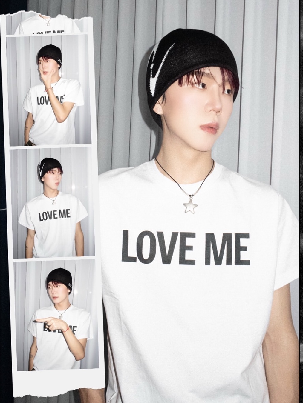BLR Curved Logo Beanie Black, BLR Curved Logo Beanie Ivory 착용 스타일