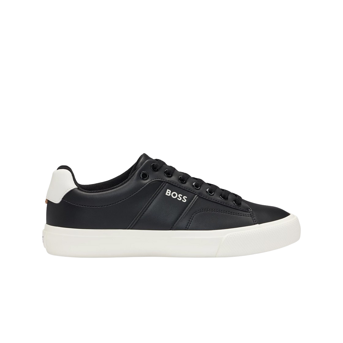 50517289-001 Hugo Boss Cupsole Lace Up Trainers with Contrast Logo Black