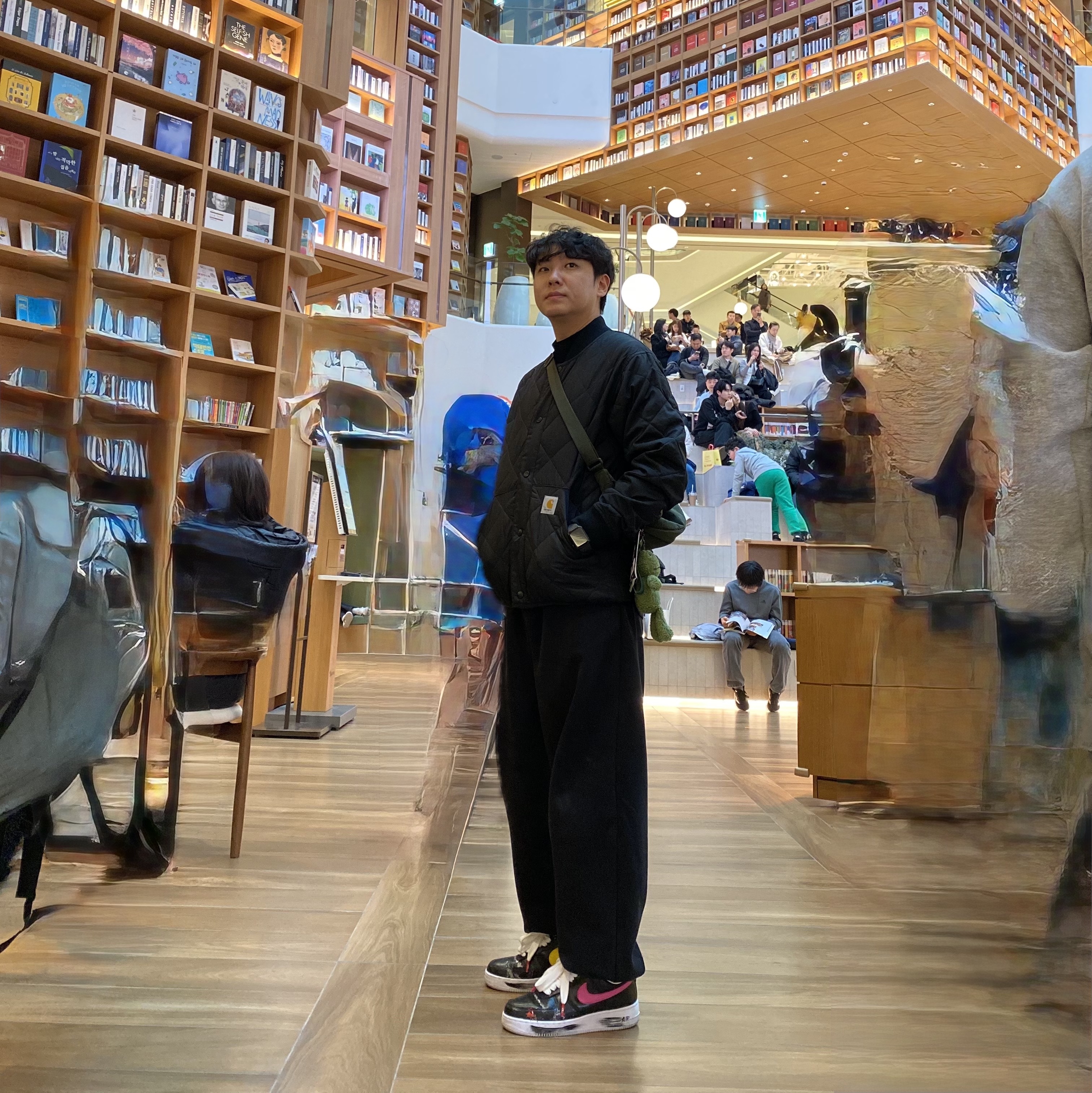 Nike x Peaceminusone Air Force 1 Low Para-Noise 3.0 Black and Multicolor 착용 스타일
