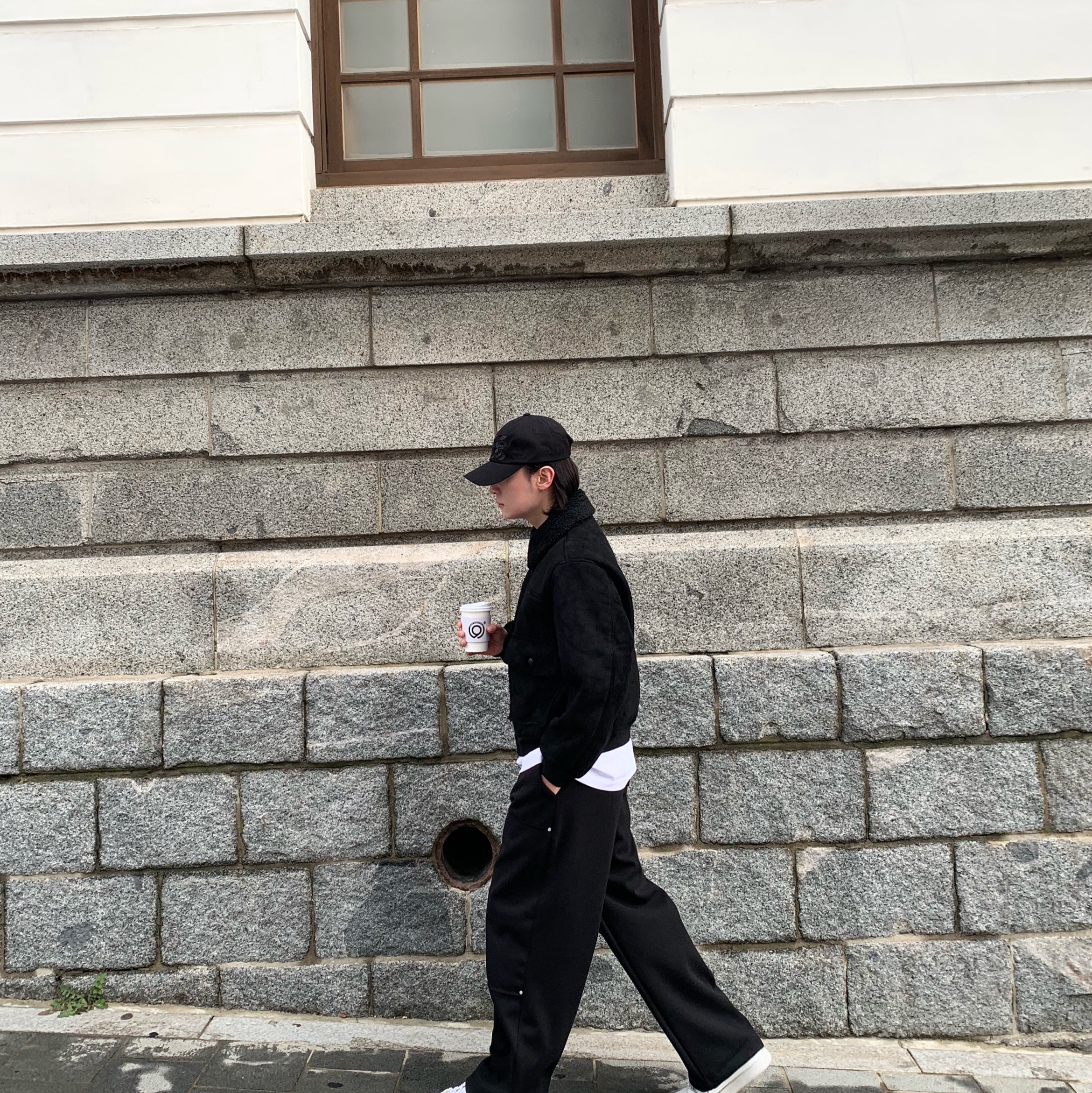 LUVLUVLUV SV The Most Basic Baseball Cap Black 착용 스타일 - 9