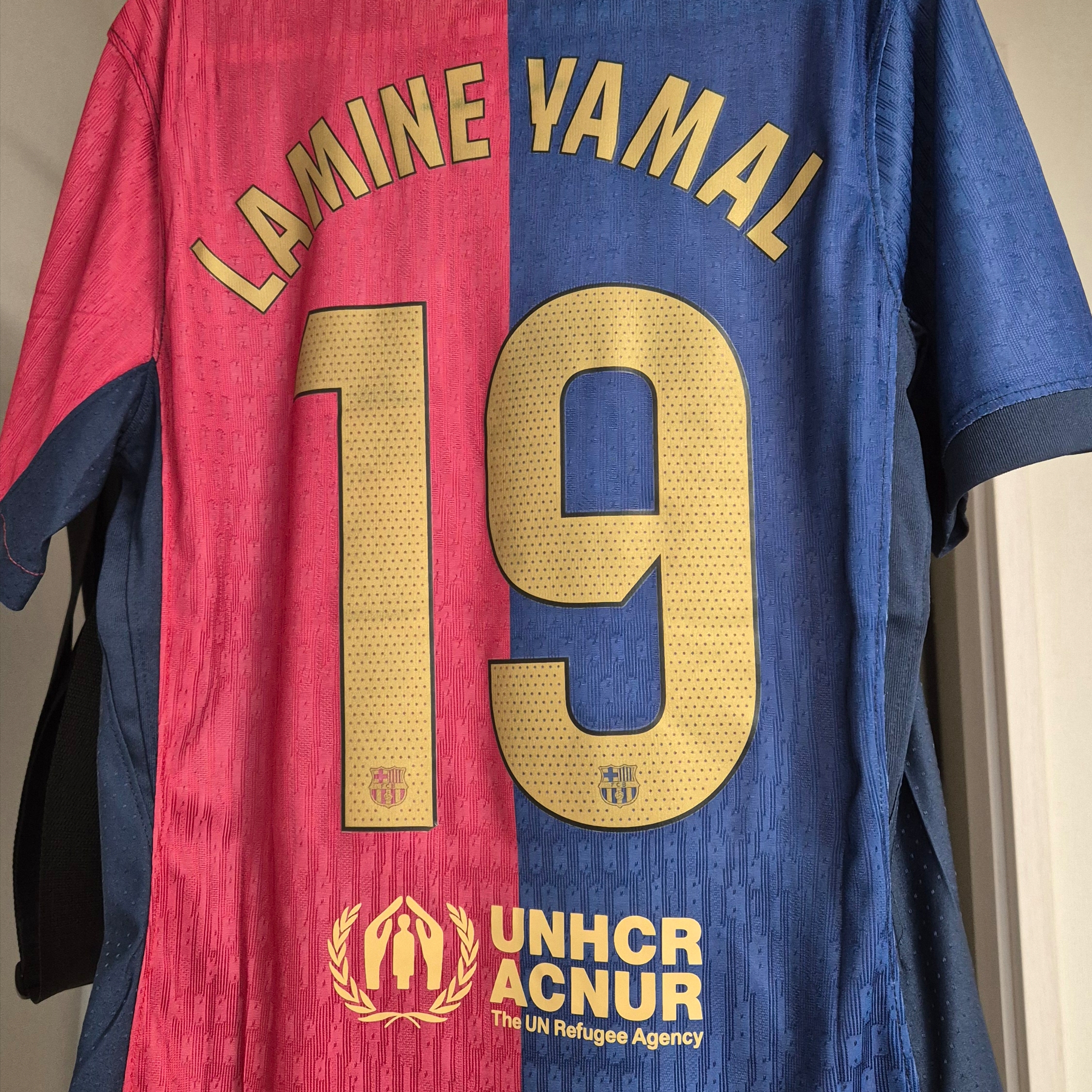 Nike FC Barcelona 2024/25 Dri-Fit ADV Match Home Jersey Deep Royal Blue Noble Red (Non Marking Ver.) 착용 스타일