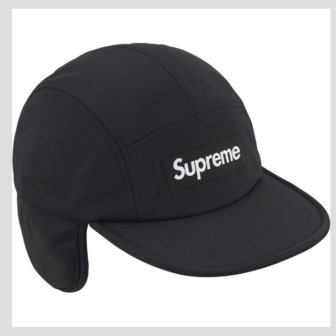 Supreme Windstopper Earflap Camp Cap Black - 24FW, Supreme Windstopper Earflap Camp Cap Navy - 24FW 착용 스타일 - 4