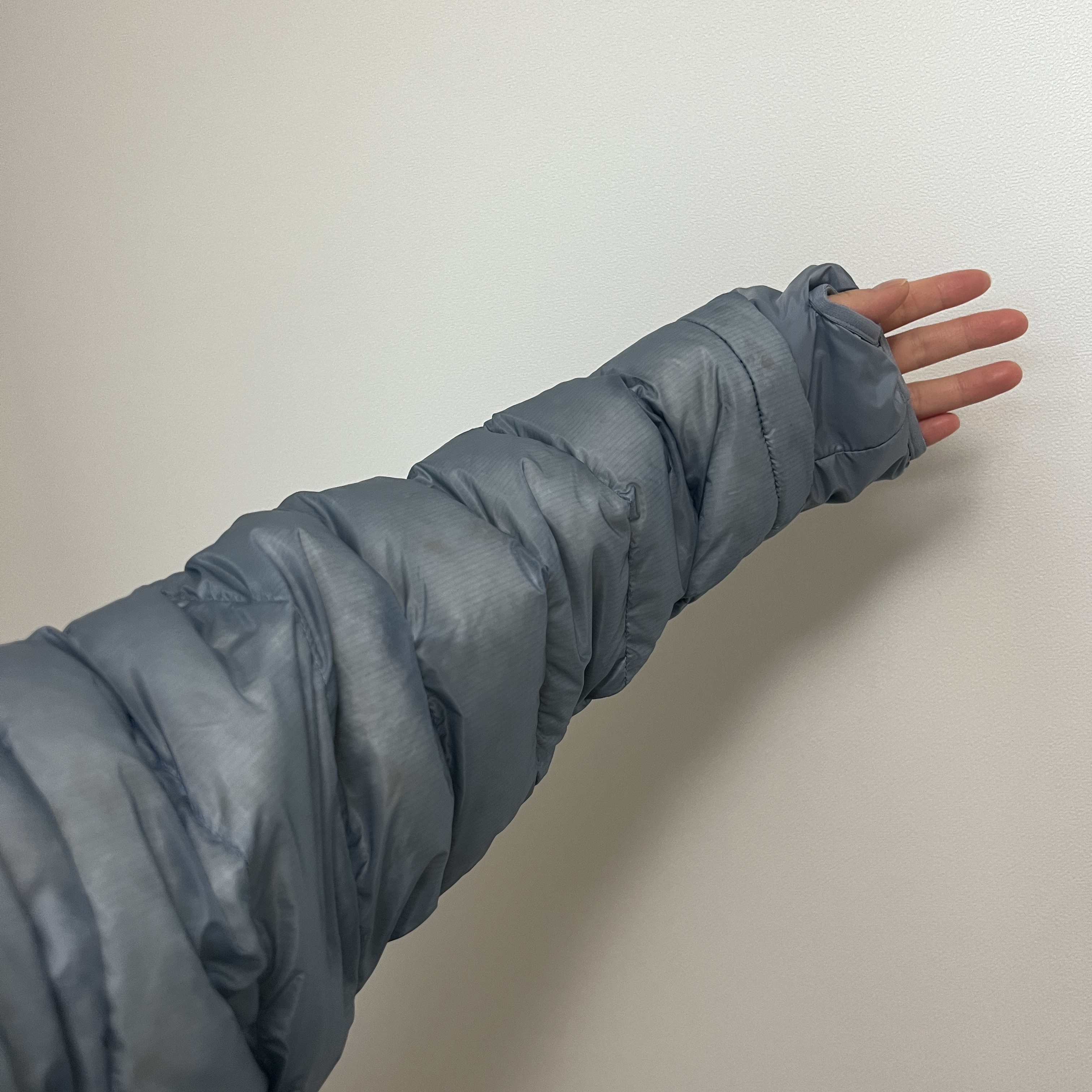 Sansan Gear Suffix Puffer Jacket Sky Blue - 24FW 착용 스타일