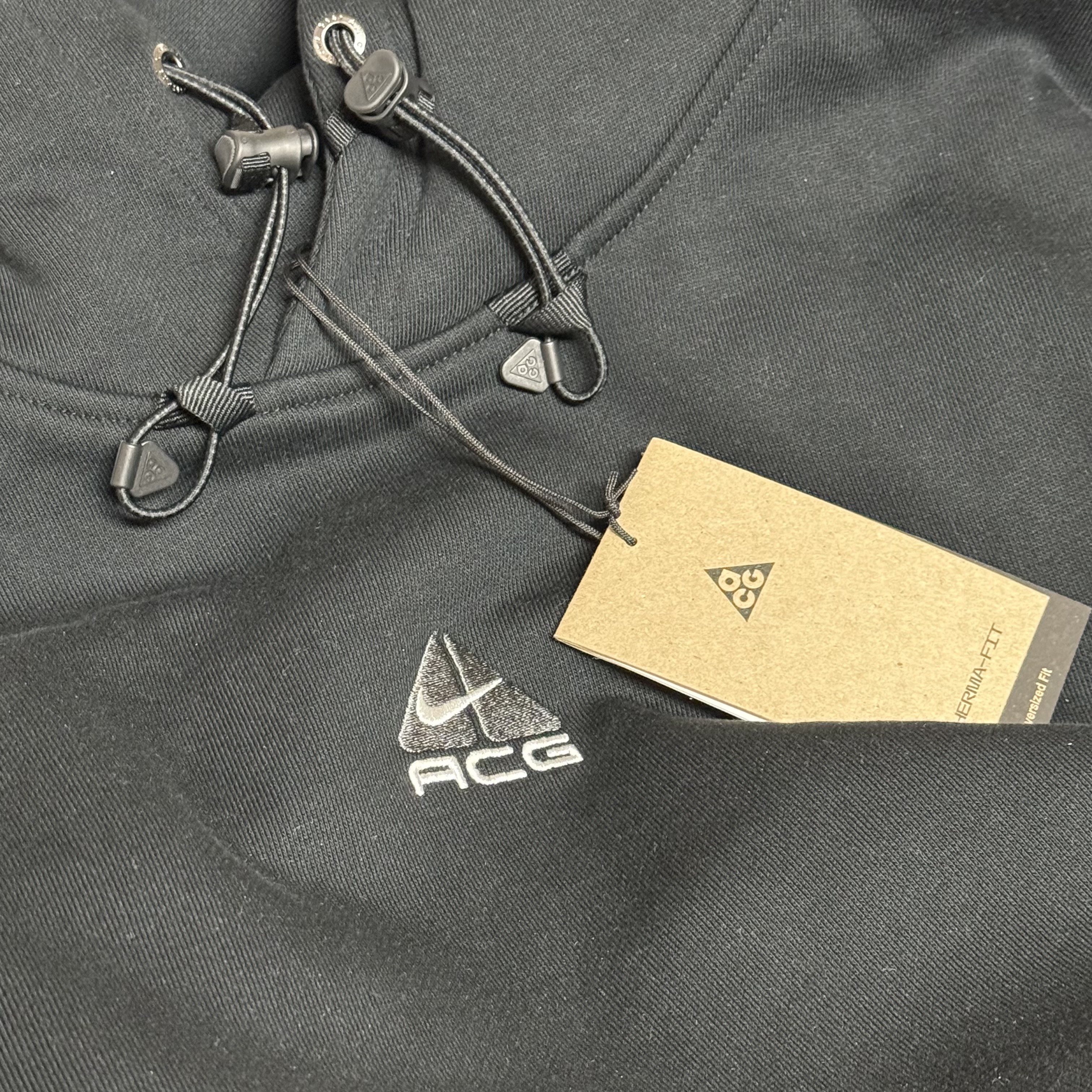 Nike ACG Therma-Fit Fleece Pullover Hoodie Black Anthracite - Asia 착용 스타일