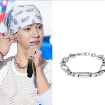 Diesel Dx1351 Stainless Steel Chain Bracelet Silver 착용 스타일
