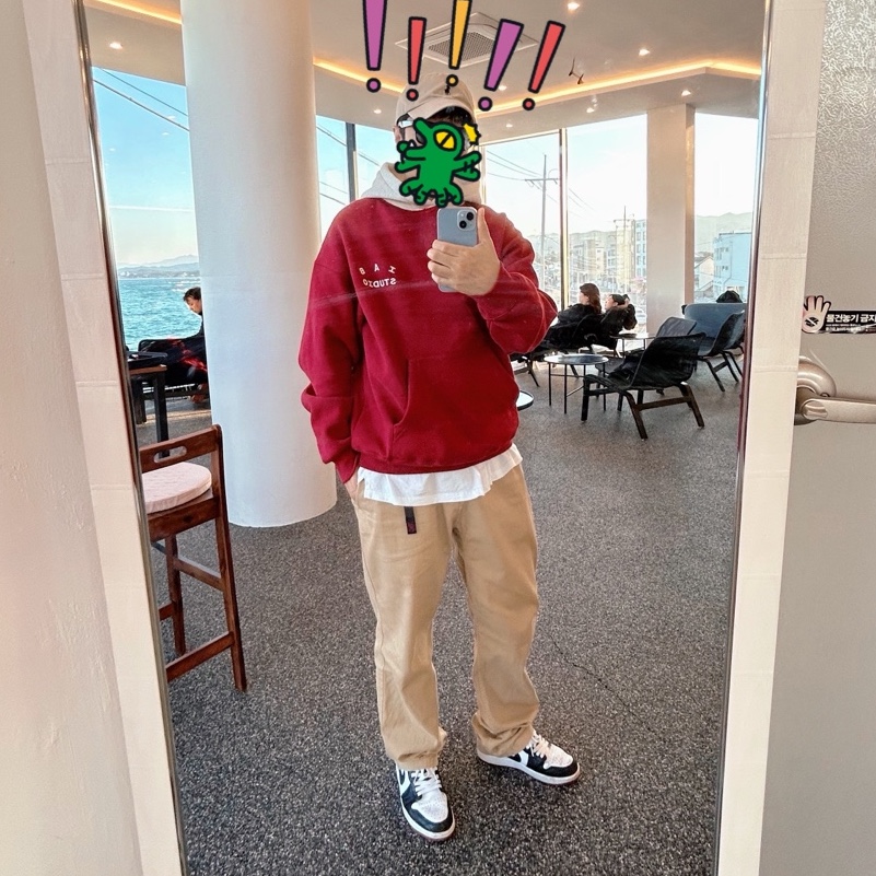 IAB Studio 24 Christmas Hoodie Burgundy Oatmeal, Jordan 1 Retro Low OG Black Toe 착용 스타일
