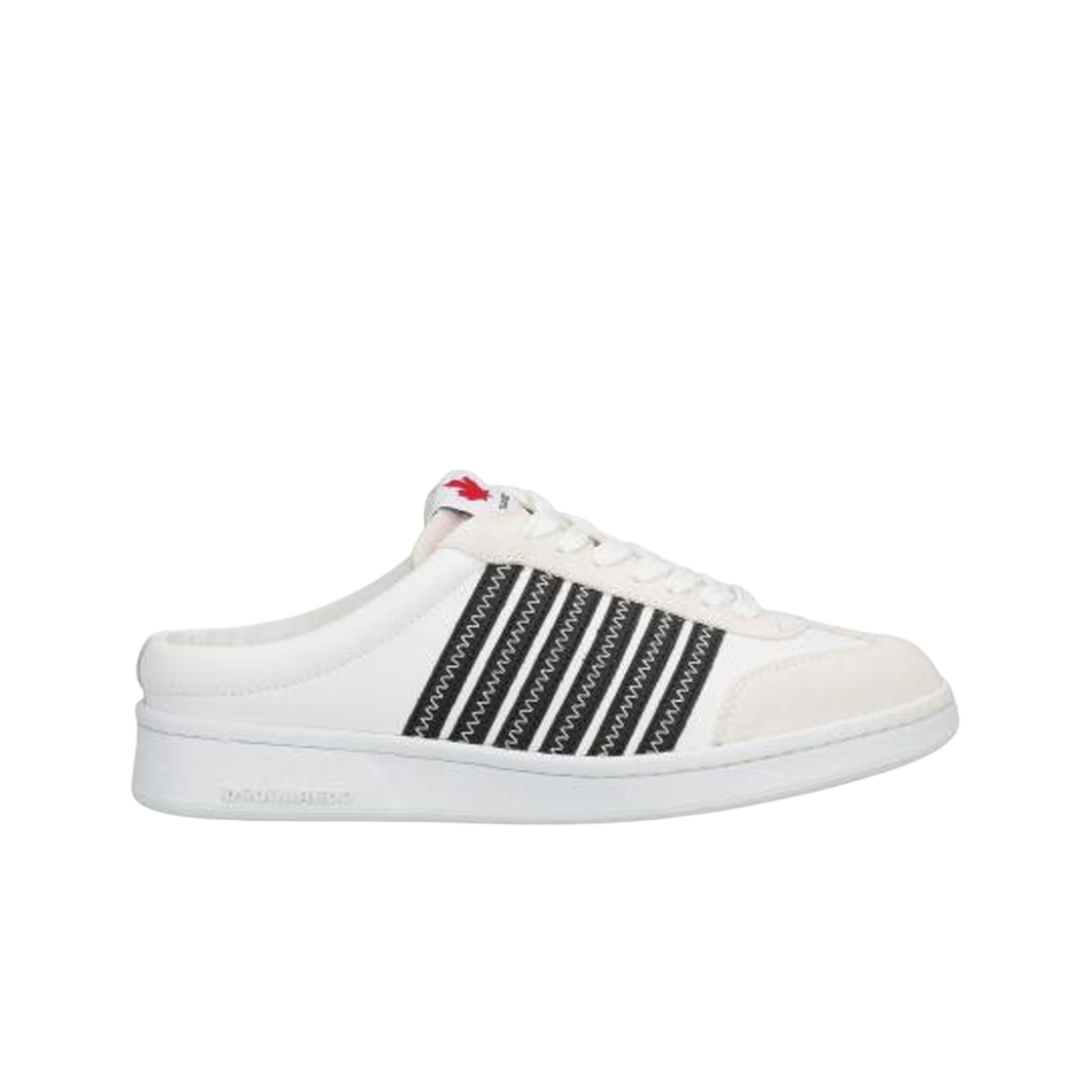 디스퀘어드2 메이플 리프 복서 뮬 스니커즈 화이트 블랙(Dsquared2 Maple Leaf Boxer Mule Sneakers White Black)