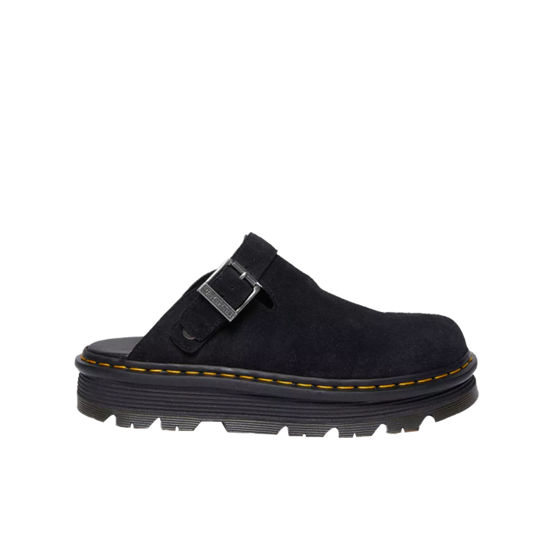 닥터마틴 제브잭 스웨이드 슬링백 플랫폼 뮬 블랙(Dr. Martens Zebzag Suede Slingback Platform Mule Black)