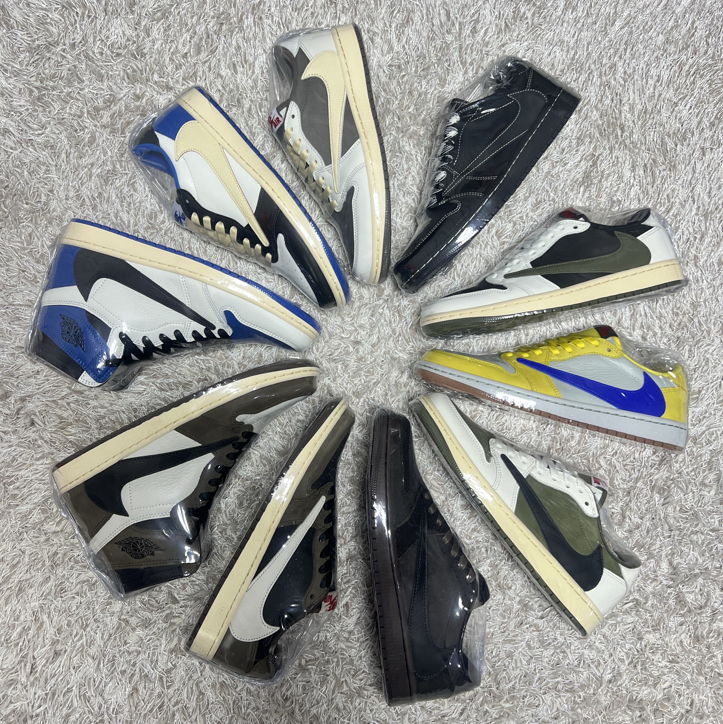 Jordan 1 x Travis Scott Retro Low OG SP Velvet Brown and Dark Mocha, Jordan 1 x Travis Scott Retro Low OG SP Reverse Olive 착용 스타일