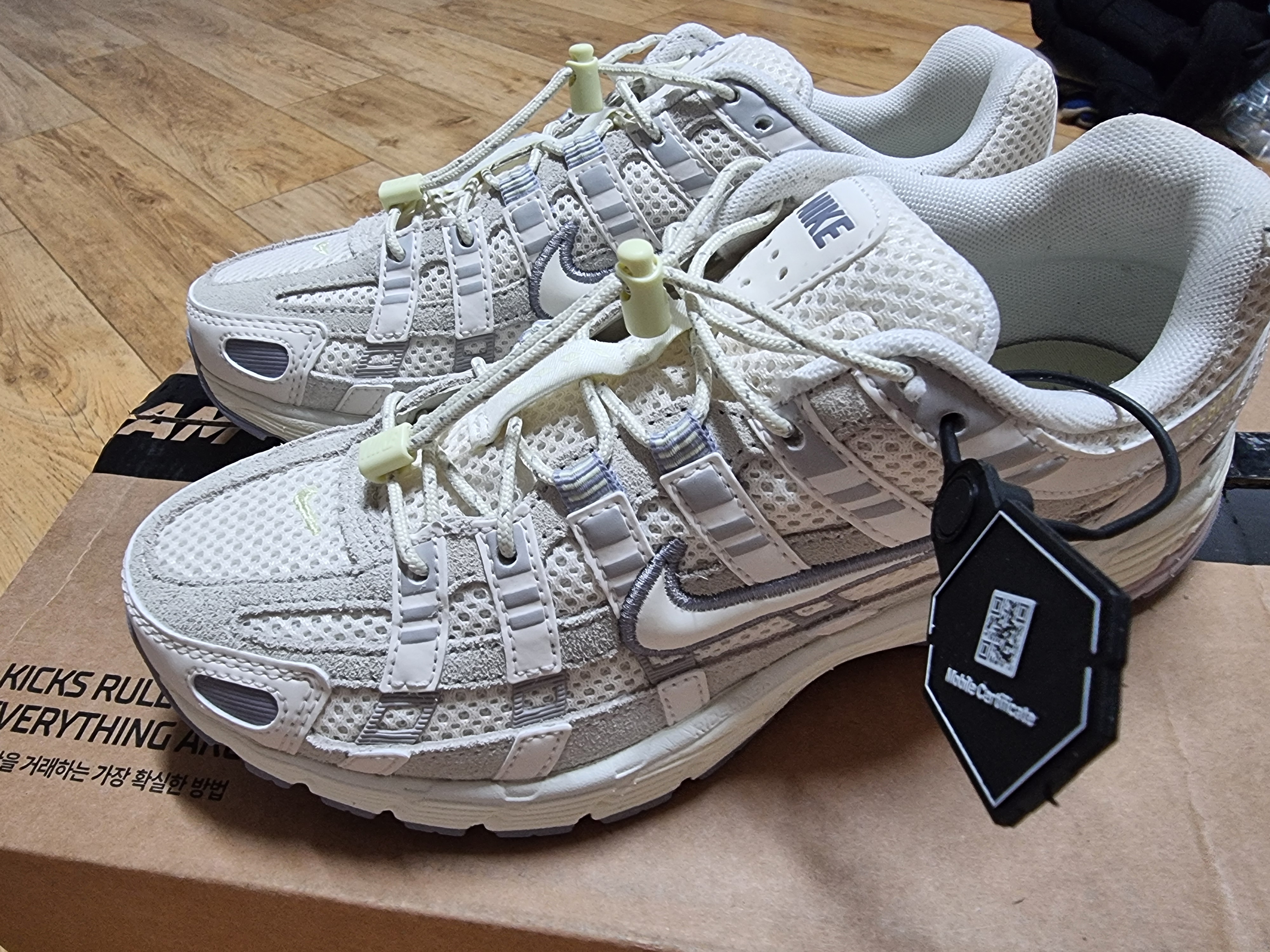 (W) Nike P-6000 Light Bone Cement Grey 착용 스타일 - 3