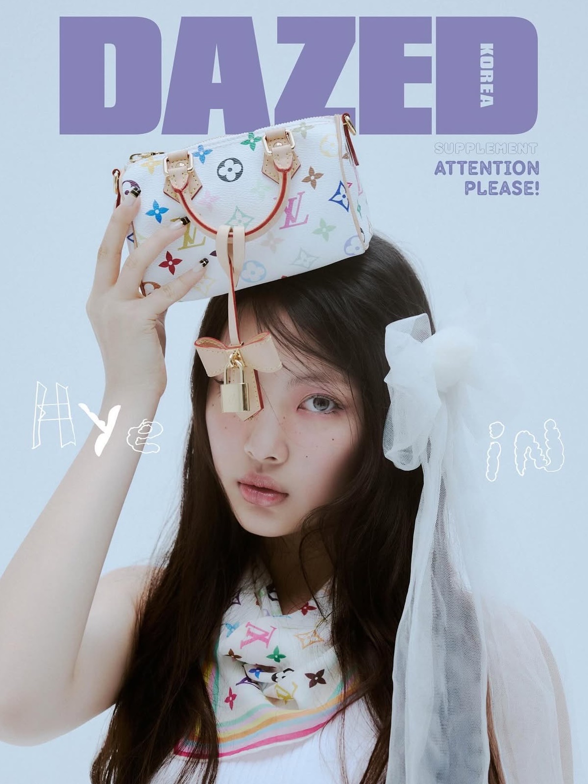 Louis Vuitton x Murakami Takashi Alma BB Multicolor White, Louis Vuitton x Murakami Takashi Pochette Accessoires Multicolor Blanc 착용 스타일 - 6