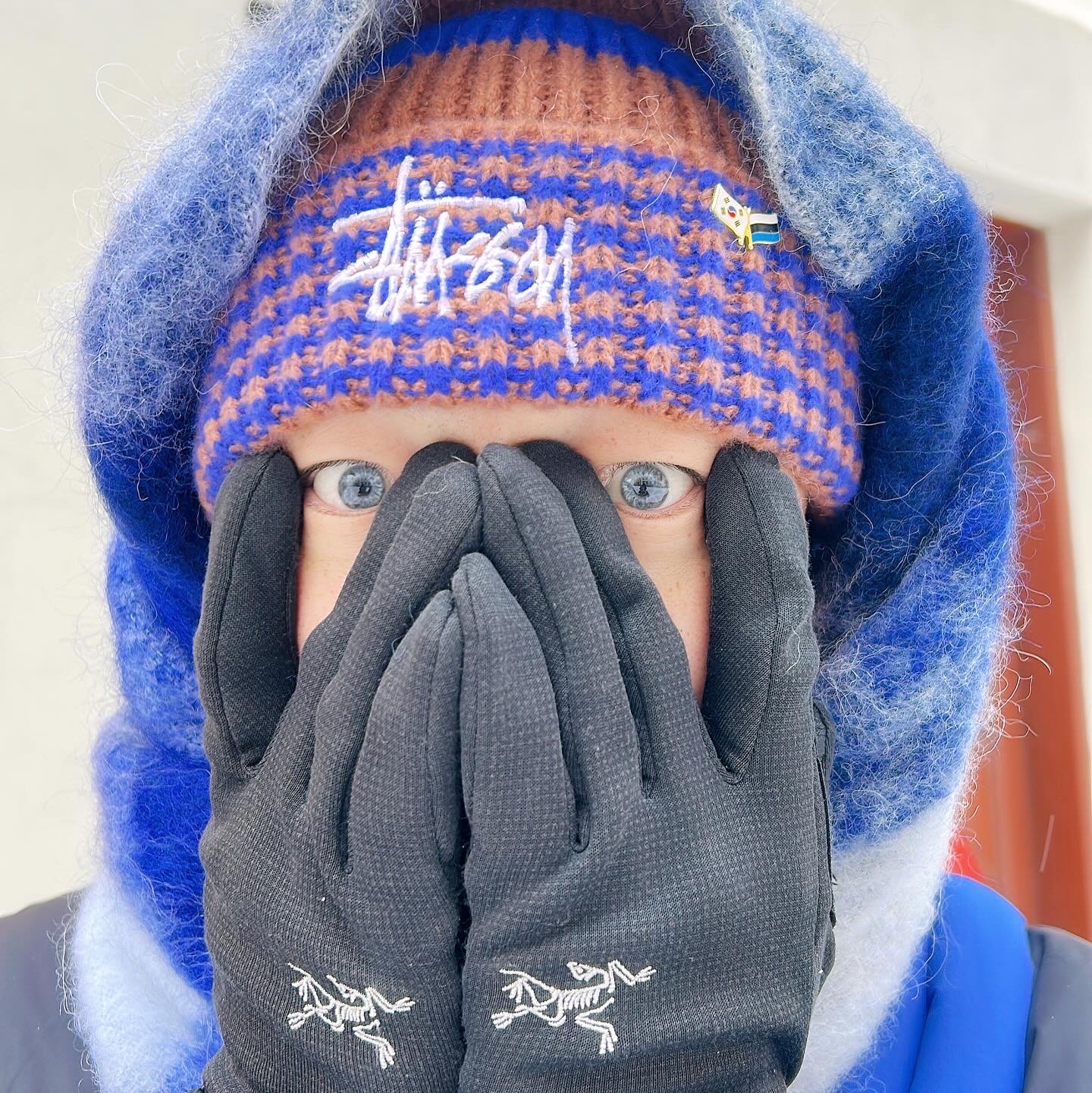 Stussy Striped Big Basic Beanie Royal ์ฐฉ์ฉ ์คํ์ผ