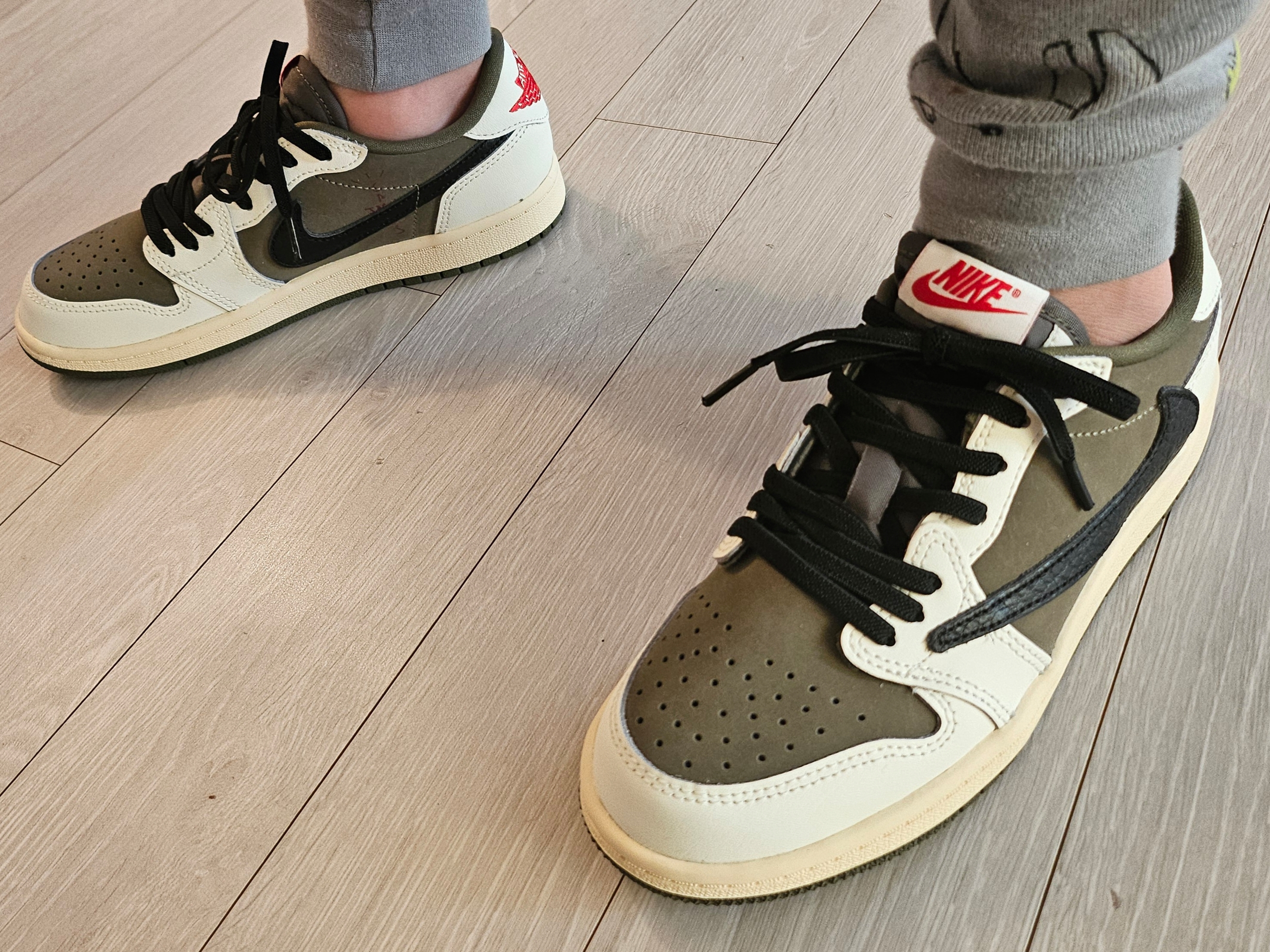 (PS) Jordan 1 x Travis Scott Retro Low OG SP Reverse Olive, Jordan 1 x Travis Scott Retro Low OG SP Reverse Olive 착용 스타일 - 1