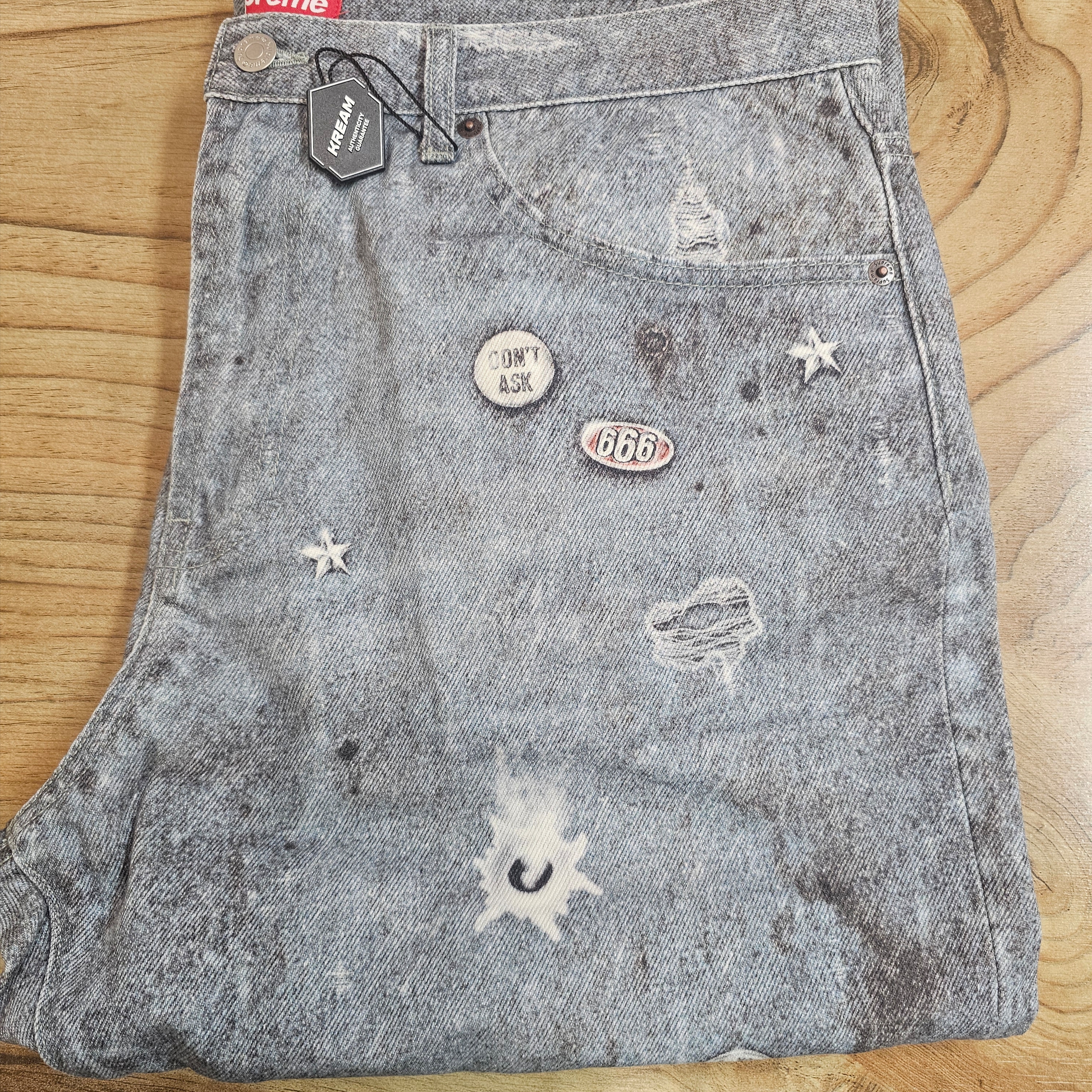 Supreme HJR Trompe L'oeil Loose Fit Jean Blue - 24FW 착용 스타일