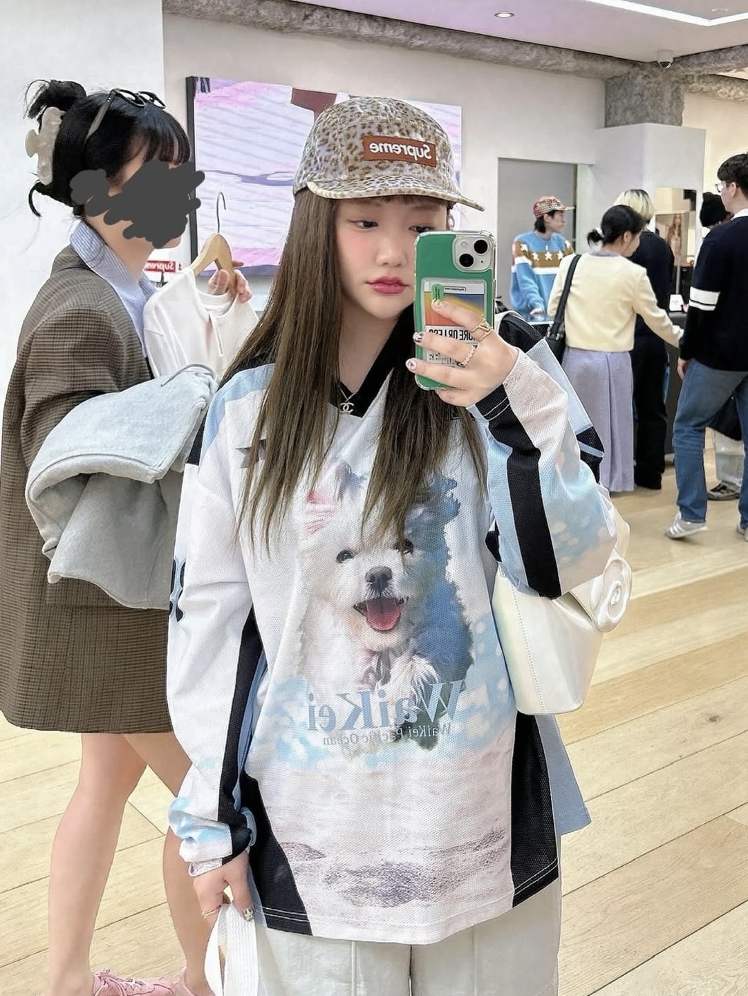 Supreme Leopard Velvet Camp Cap Tan - 24SS, Chrome Hearts Silichrome Infinity CH Cross Ring White - 2022/2023 착용 스타일 - 2