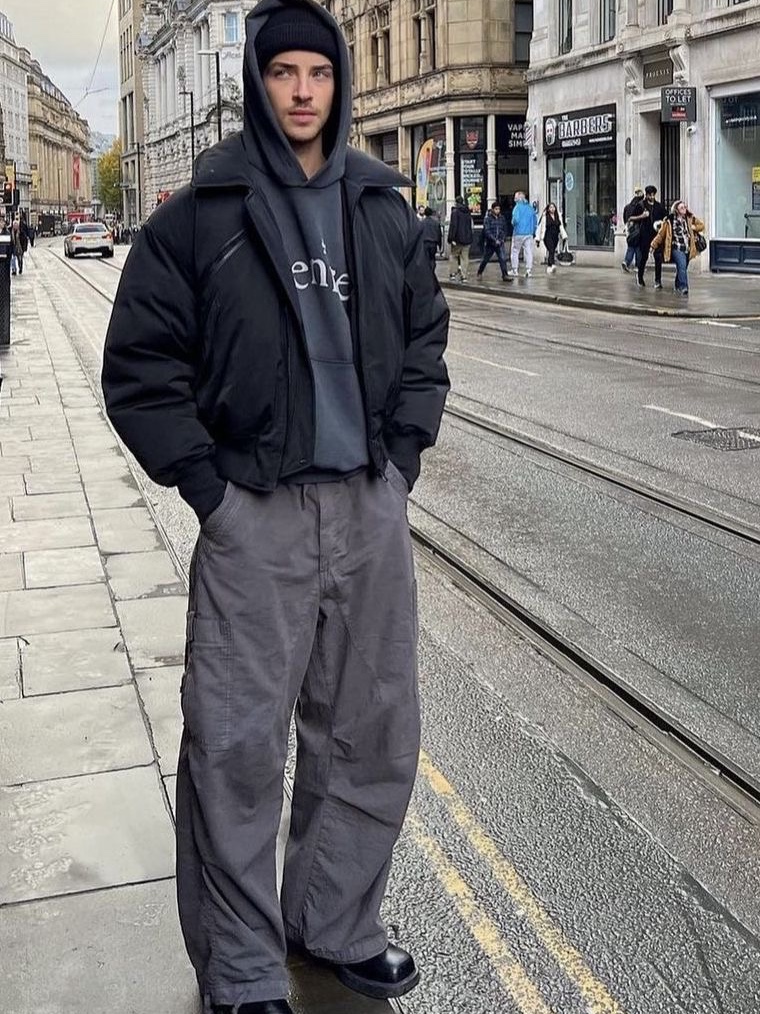Nike Dri-Fit Tapered Training Pants Black - US/EU, GU x Undercover Denim Convertible Wide Cargo Pants Dark Gray 착용 스타일 - 5