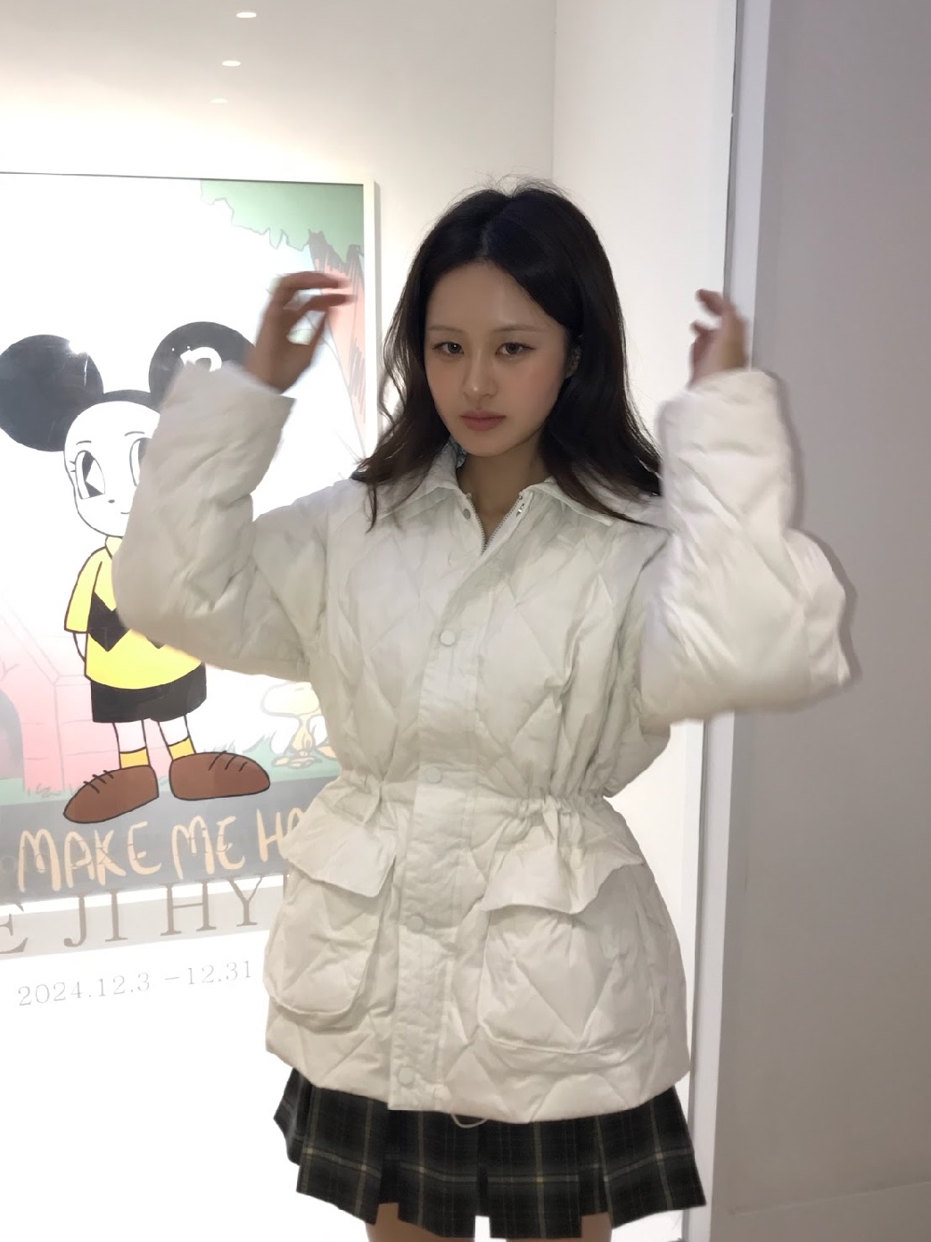 Siyazu SIOT4127 Duck Down Quilting Hunting Jacket Ivory, Siyazu SIOT4127 Duck Down Quilting Hunting Jacket Black 착용 스타일 - 4