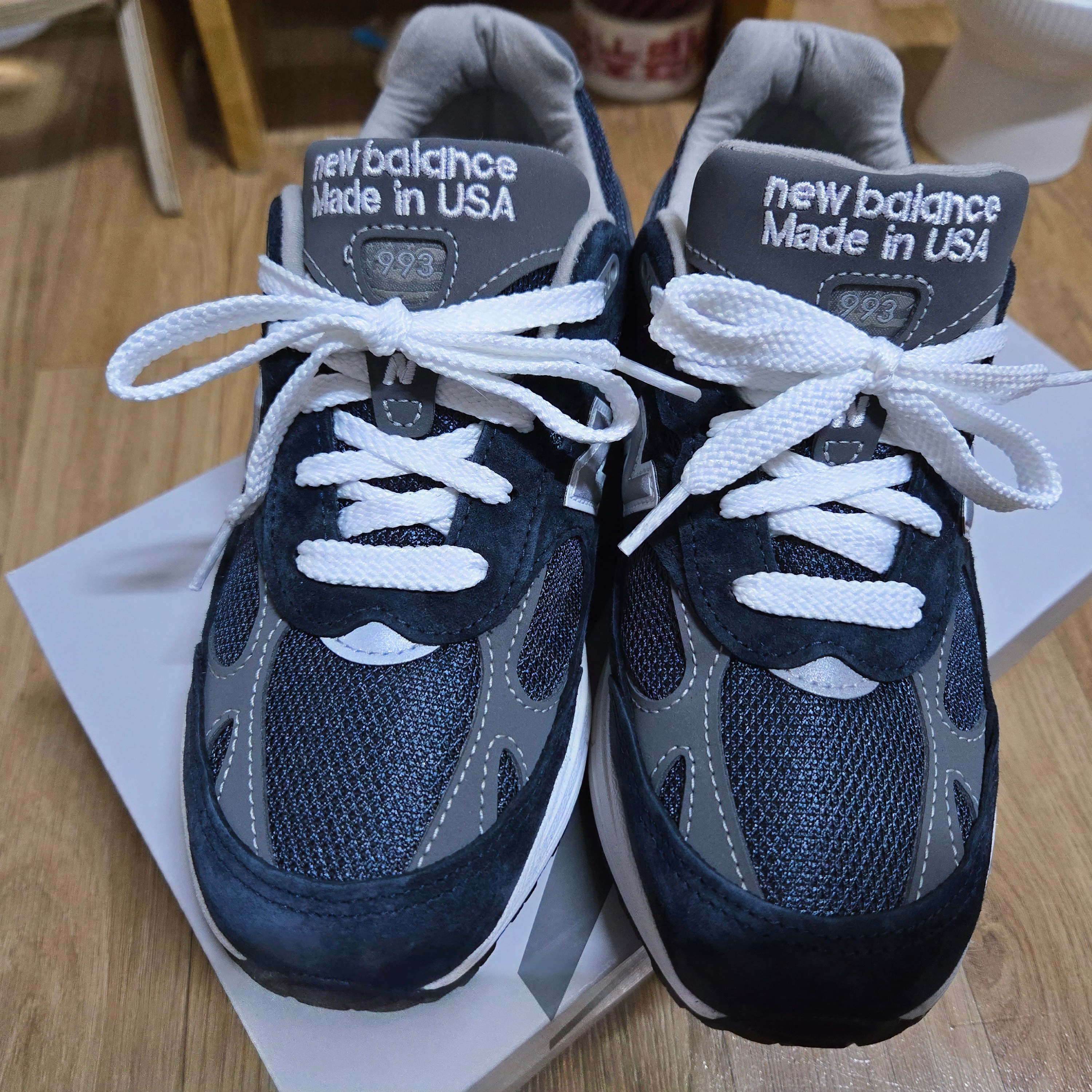 (W) New Balance 993 Made in USA Navy - B Standard 착용 스타일