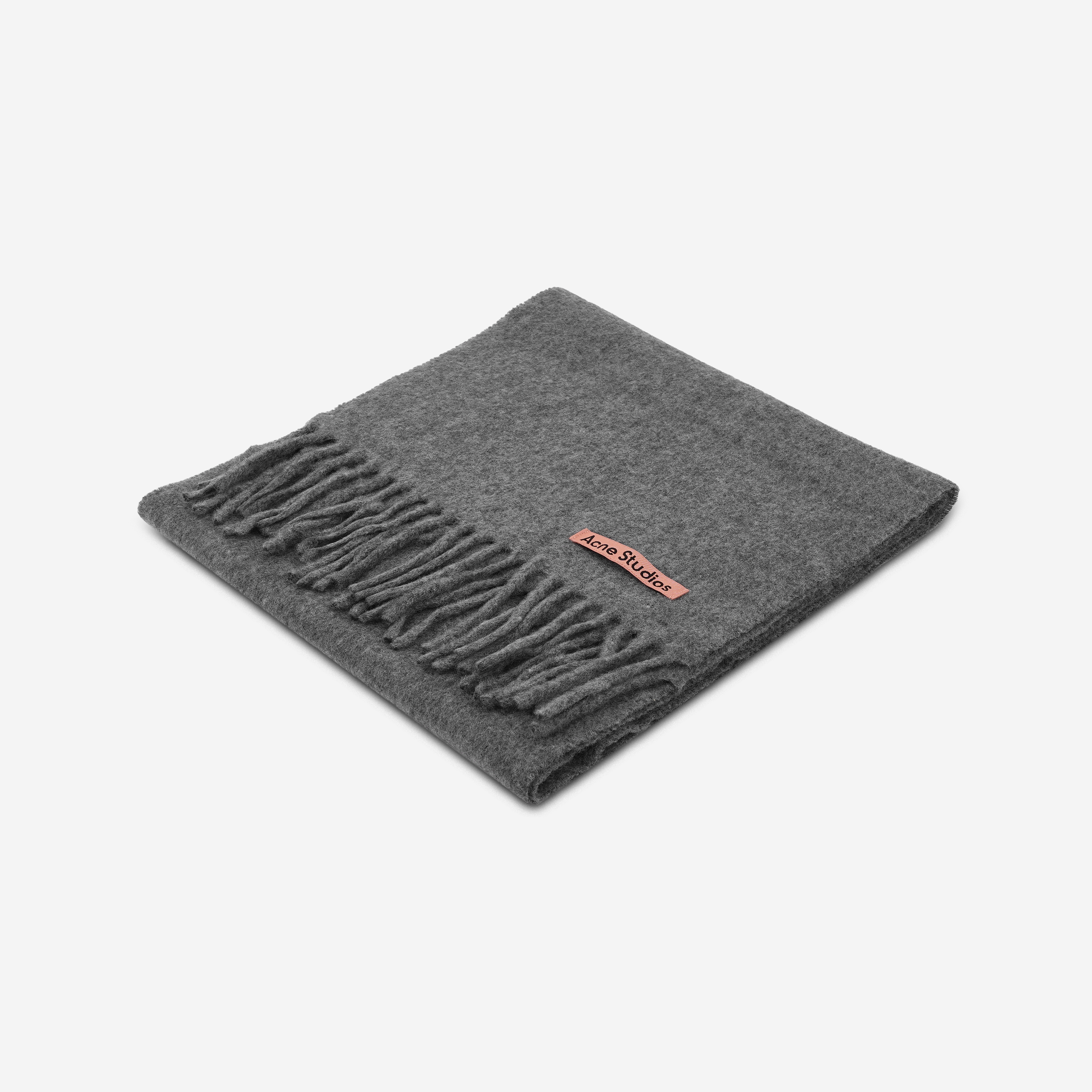 Acne Studios Wool Fringe Muffler Grey Melange