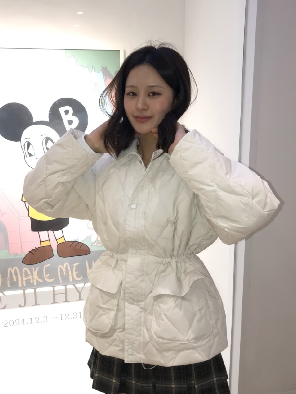 Siyazu SIOT4127 Duck Down Quilting Hunting Jacket Ivory, Siyazu SIOT4127 Duck Down Quilting Hunting Jacket Black 착용 스타일 - 3