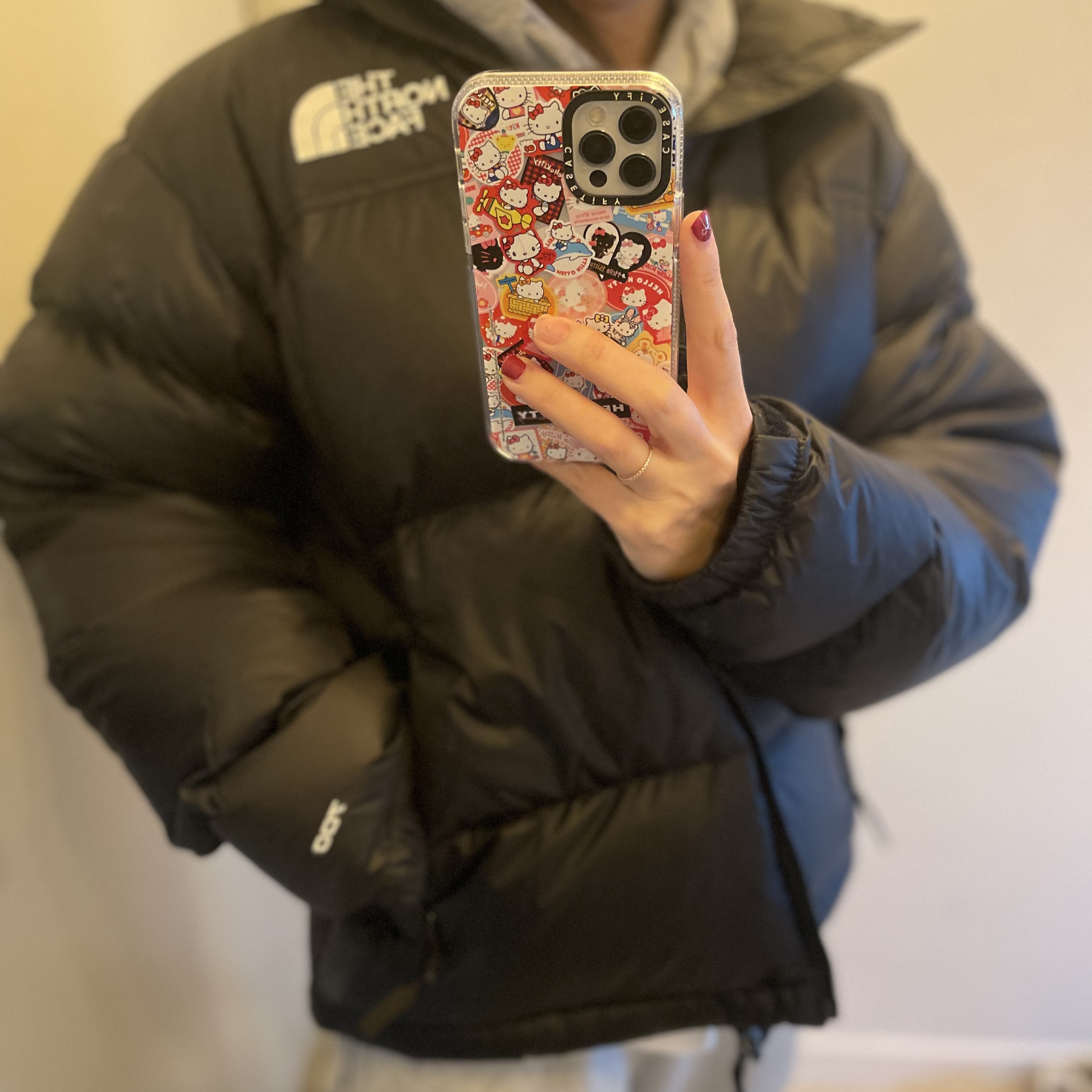 The North Face 1996 Retro Nuptse Down Jacket TNF Black 착용 스타일