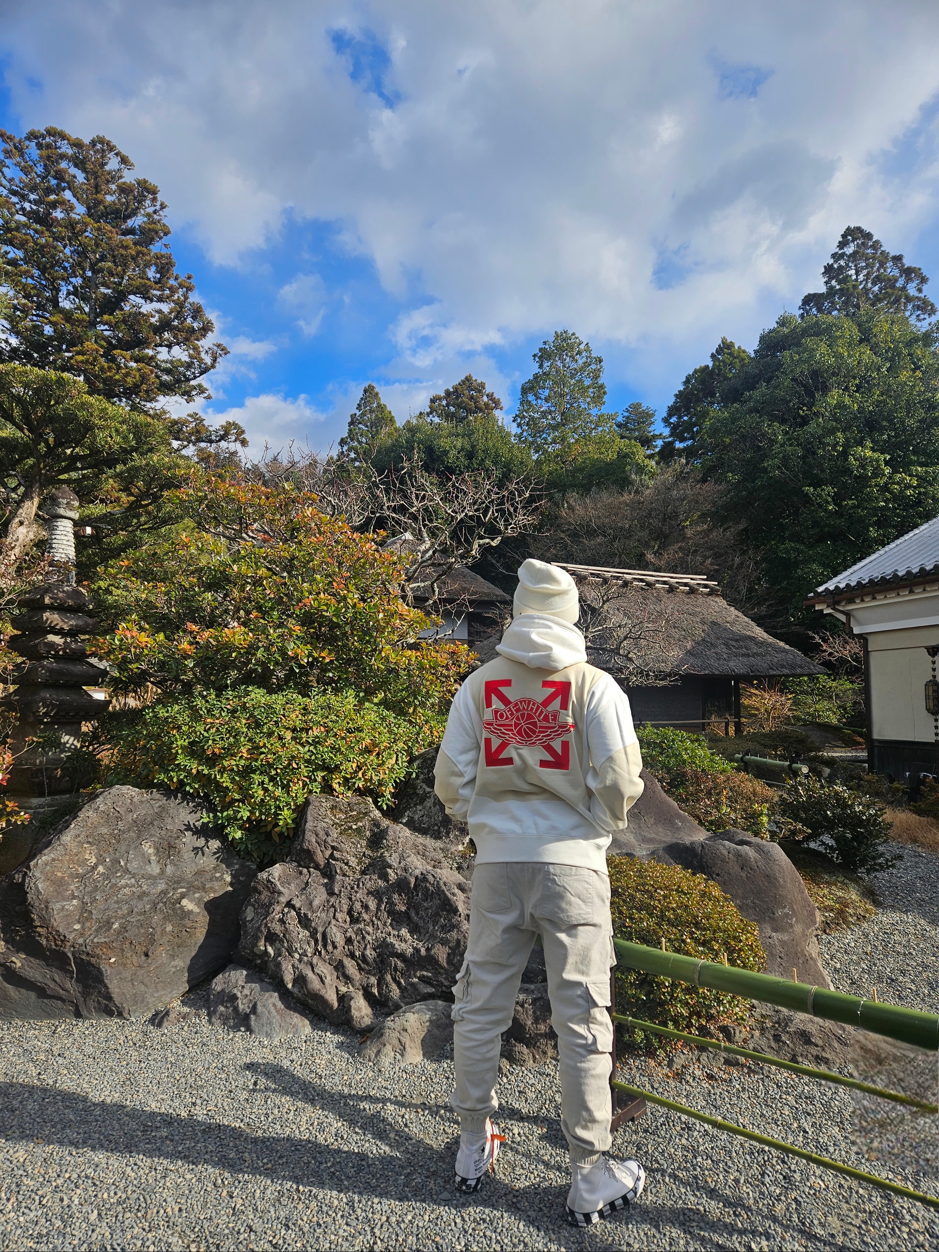 Jordan x Off-White Fleece Pullover Hoodie Sail - Asia, Nike x Stussy NRG Cuffed Beanie Summit White 착용 스타일