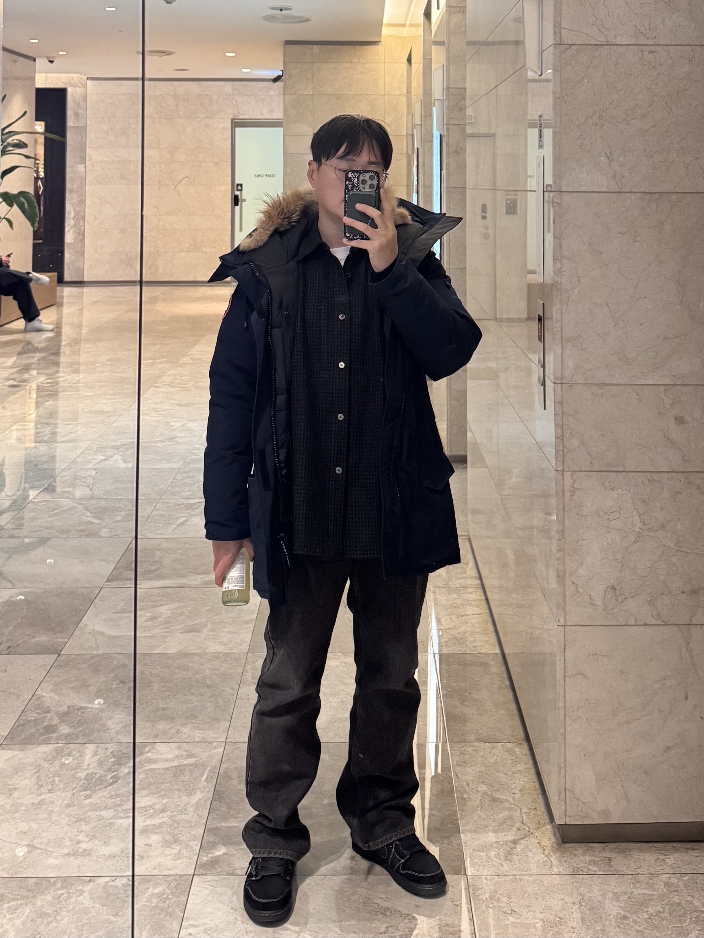 Wooyoungmi Wool Check Shirt Black - 24FW, Jordan 1 x Travis Scott Retro Low OG SP Black Phantom 착용 스타일 - 2