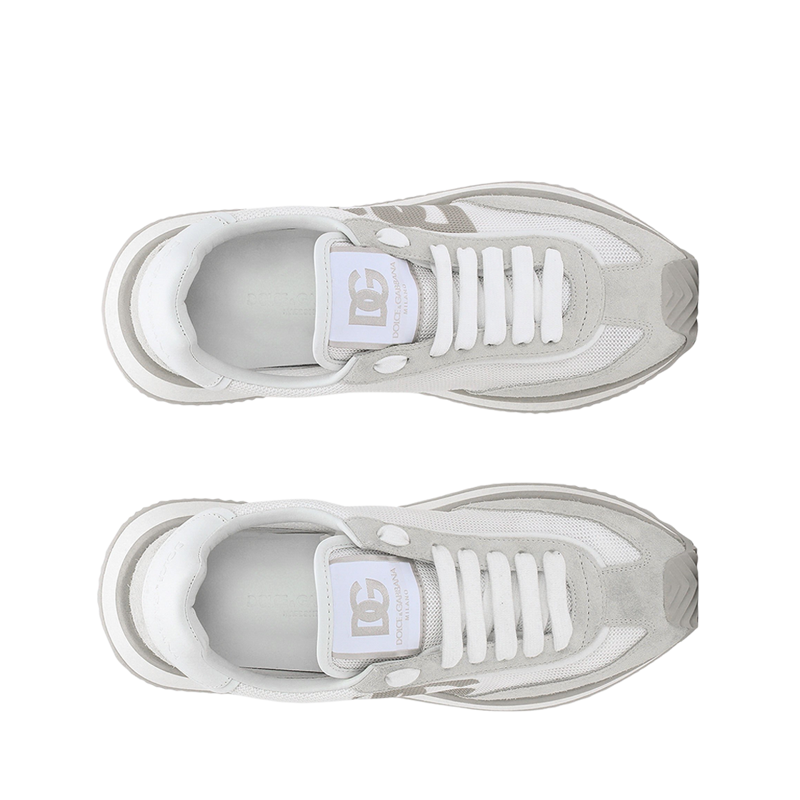 (W) 돌체 앤 가바나 믹스 소재 DG 쿠션 스니커즈 화이트((W) Dolce & Gabbana Mixed Material DG Cushion Sneakers White) - 2