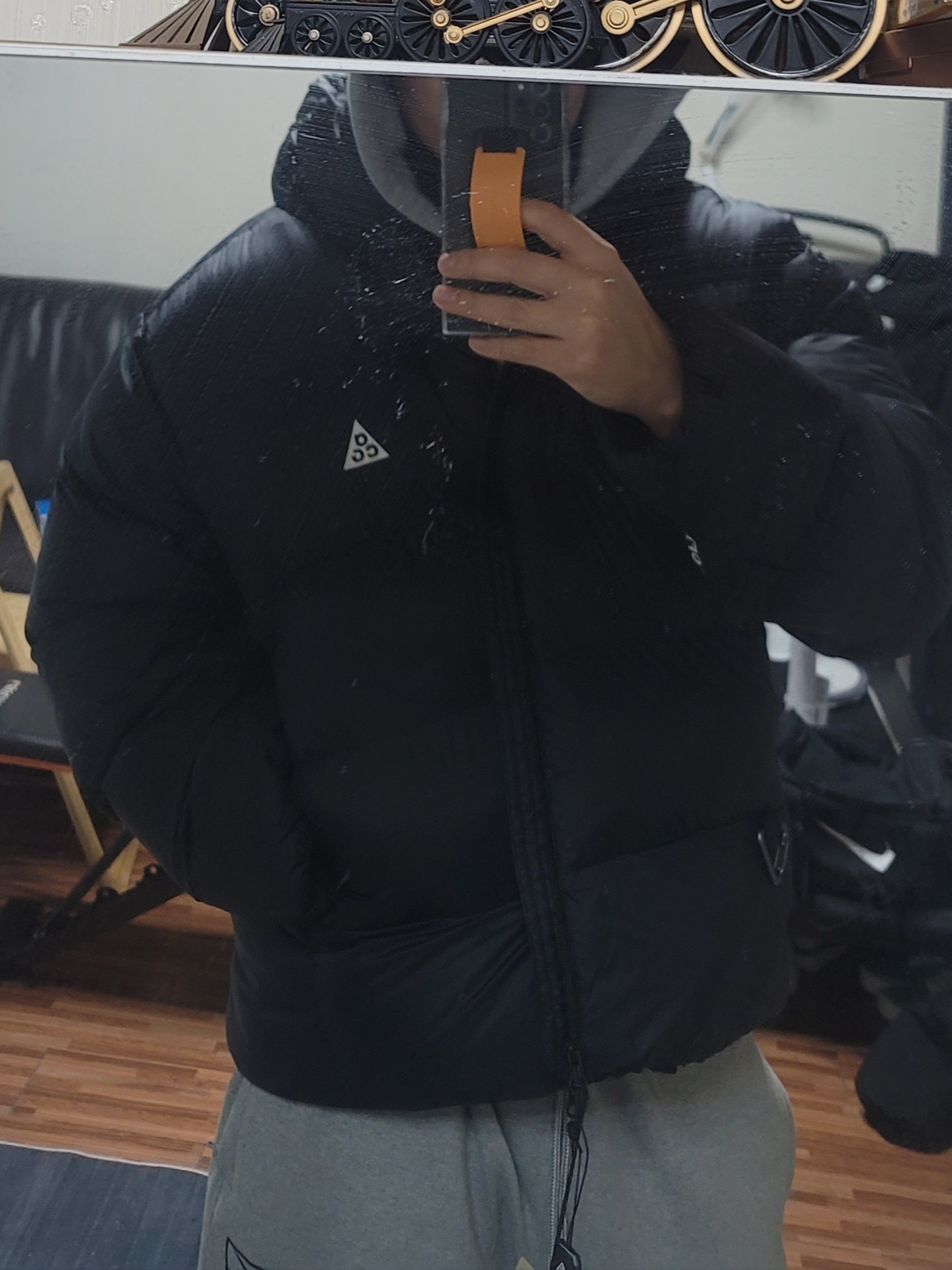 Nike ACG Therma-Fit ADV Lunar Lake Loose Hooded Jacket Black Summit White - Asia 착용 스타일