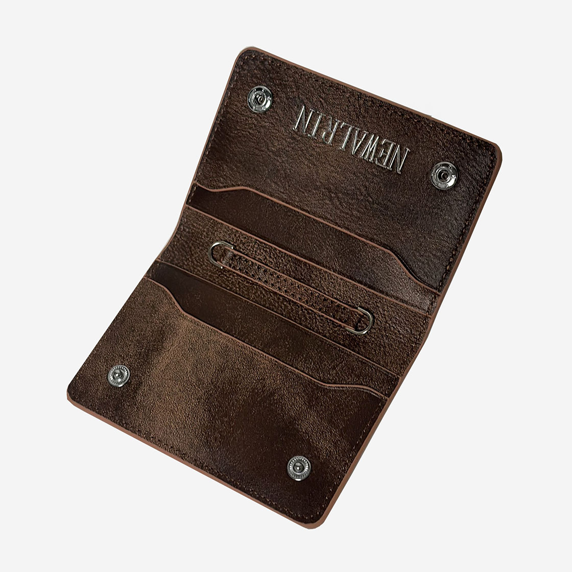 뉴얼린 리얼가죽 지갑 체인백 워싱 카멜 브라운(Newalrin Leather Wallet chain Bag Washing Camel Brown) - 2