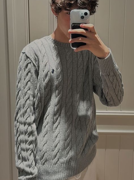 [30%적립] Polo Ralph Lauren Cable Knit Wool Cashmerer Sweater Andover Cream, [30%적립] Polo Ralph Lauren Cable Knit Cotton Sweater Grey 착용 스타일 - 3