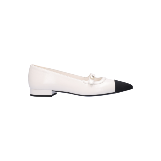 G45763 Chanel Stiletto Flat Shoes White