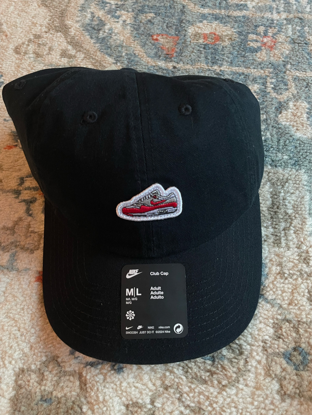 Nike Club Unstructured Air Max 1 Cap Black 착용 스타일 - 1