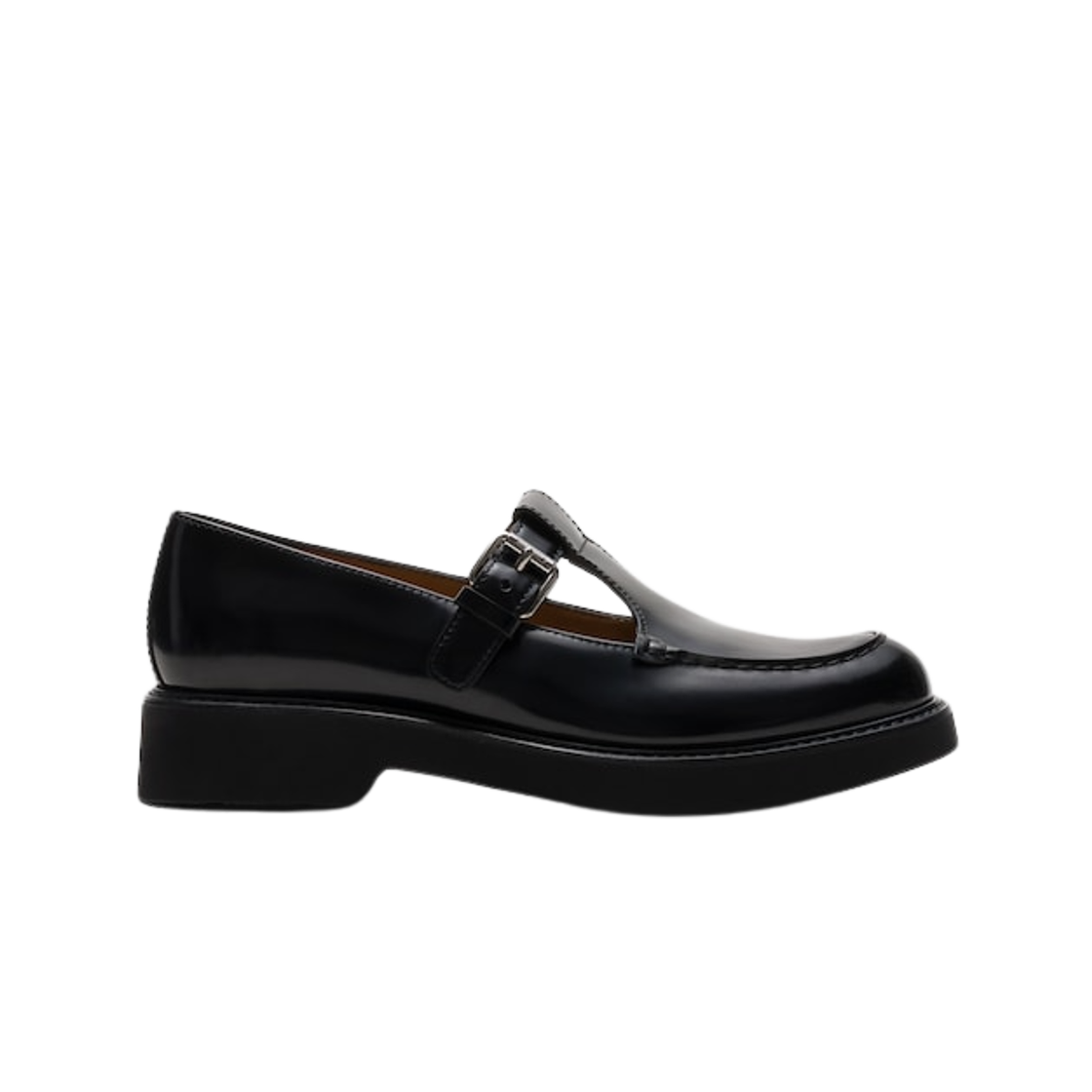 (W) 처치스 나딘 폴리쉬드 퓨메 몽크 스트랩 로퍼 블랙((W) Church's Nadine Polished Fume Monk Strap Loafer Black)