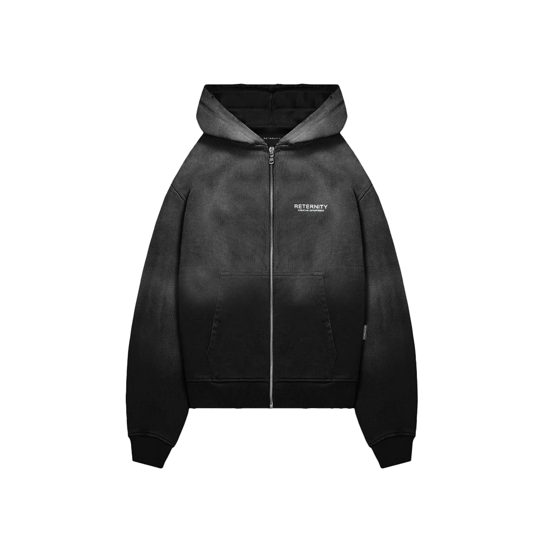 리터니티 크리에이티브 디파트먼트 집 후디 페이디드 블랙 - 25SS(Reternity Creative Dept Zip-Hoodie Faded Black - 25SS)
