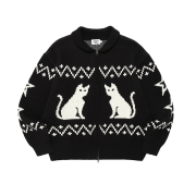 CAVISH Cats Zip Up Cardigan Black